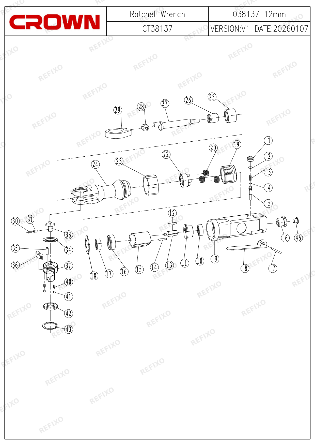 CROWN CT38137 — схема запчастей
