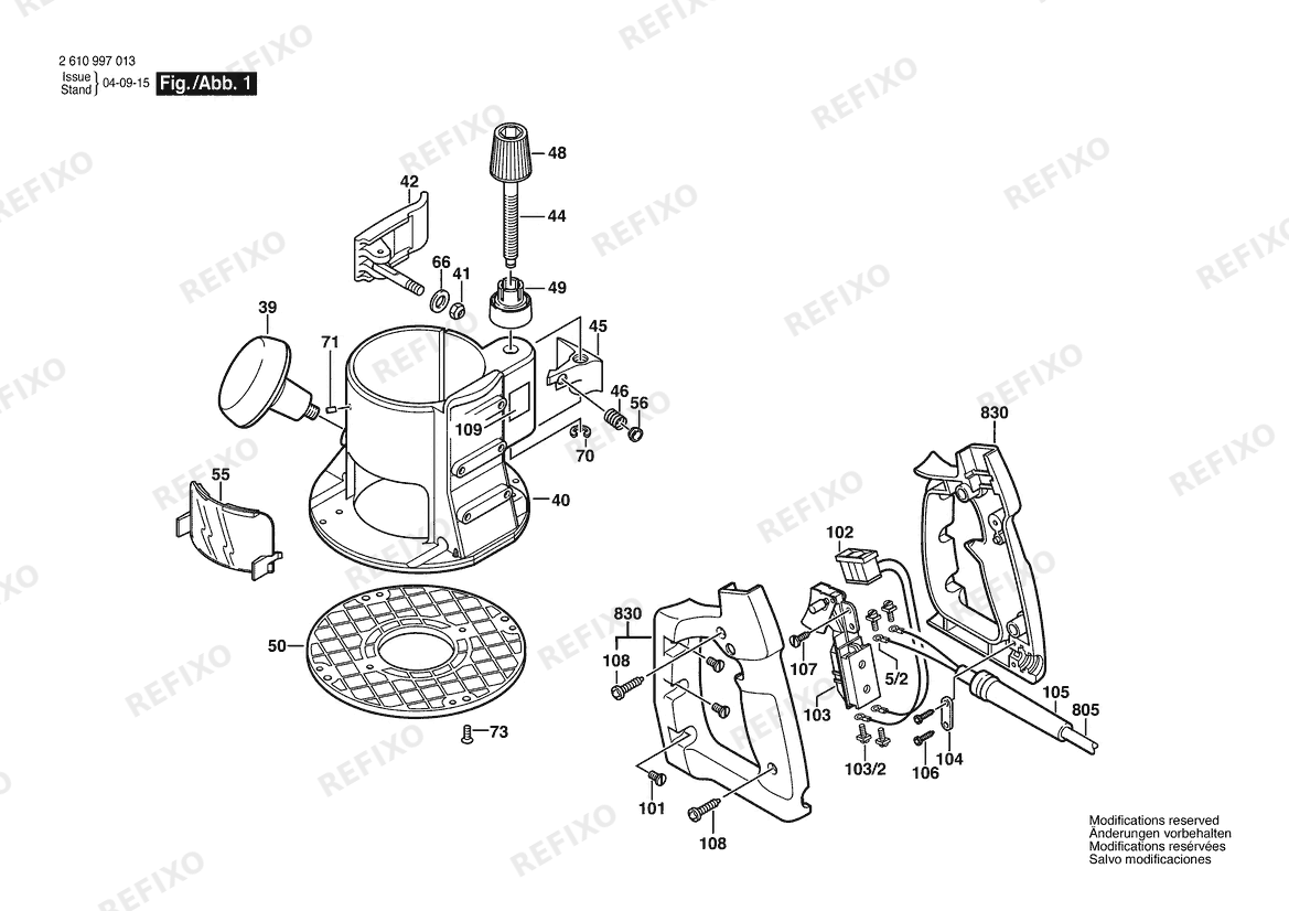Bosch Basiseinheit RA 1162 (2 610 925 470) — схема запчастей