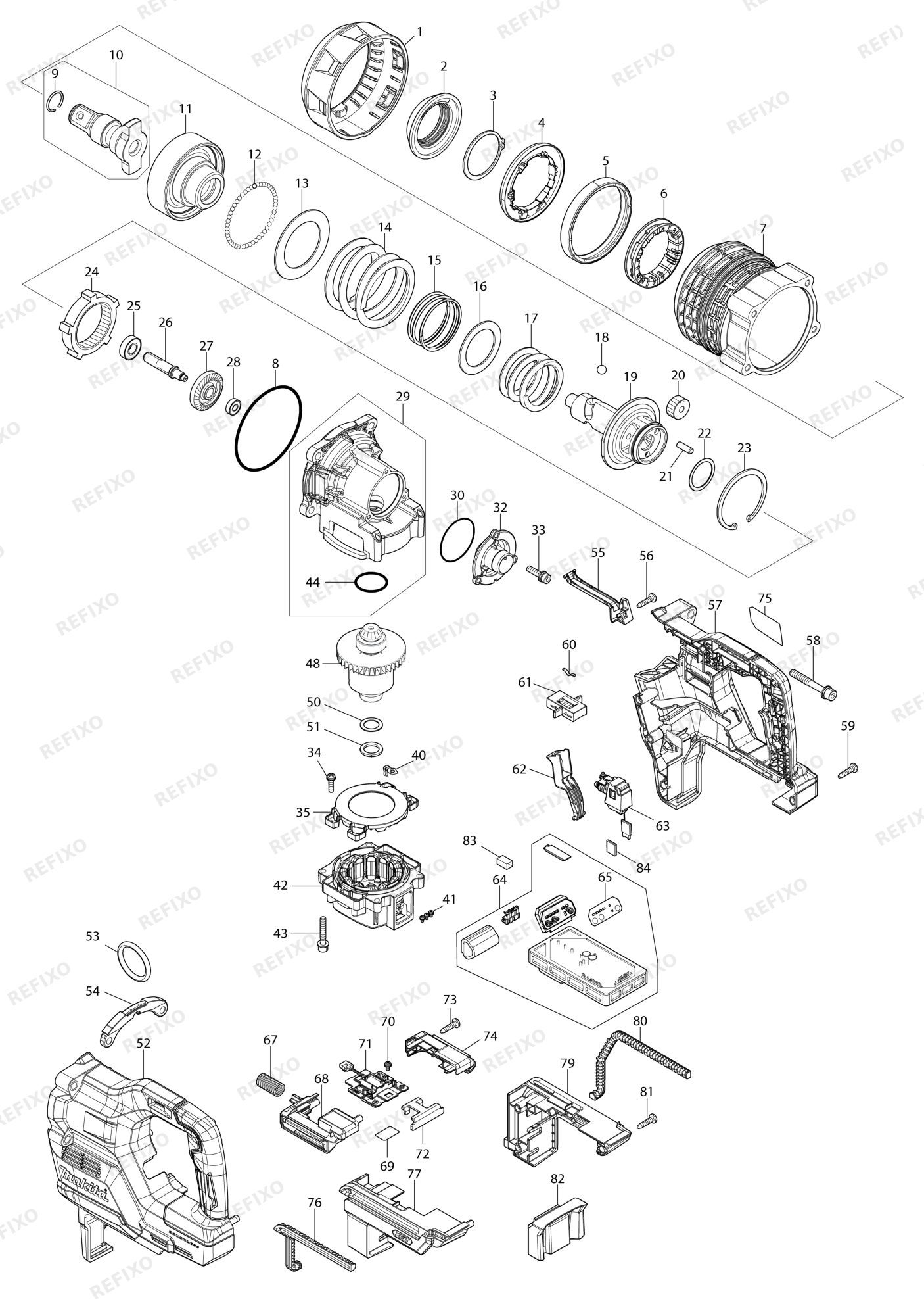 MAKITA TW009G — схема запчастей