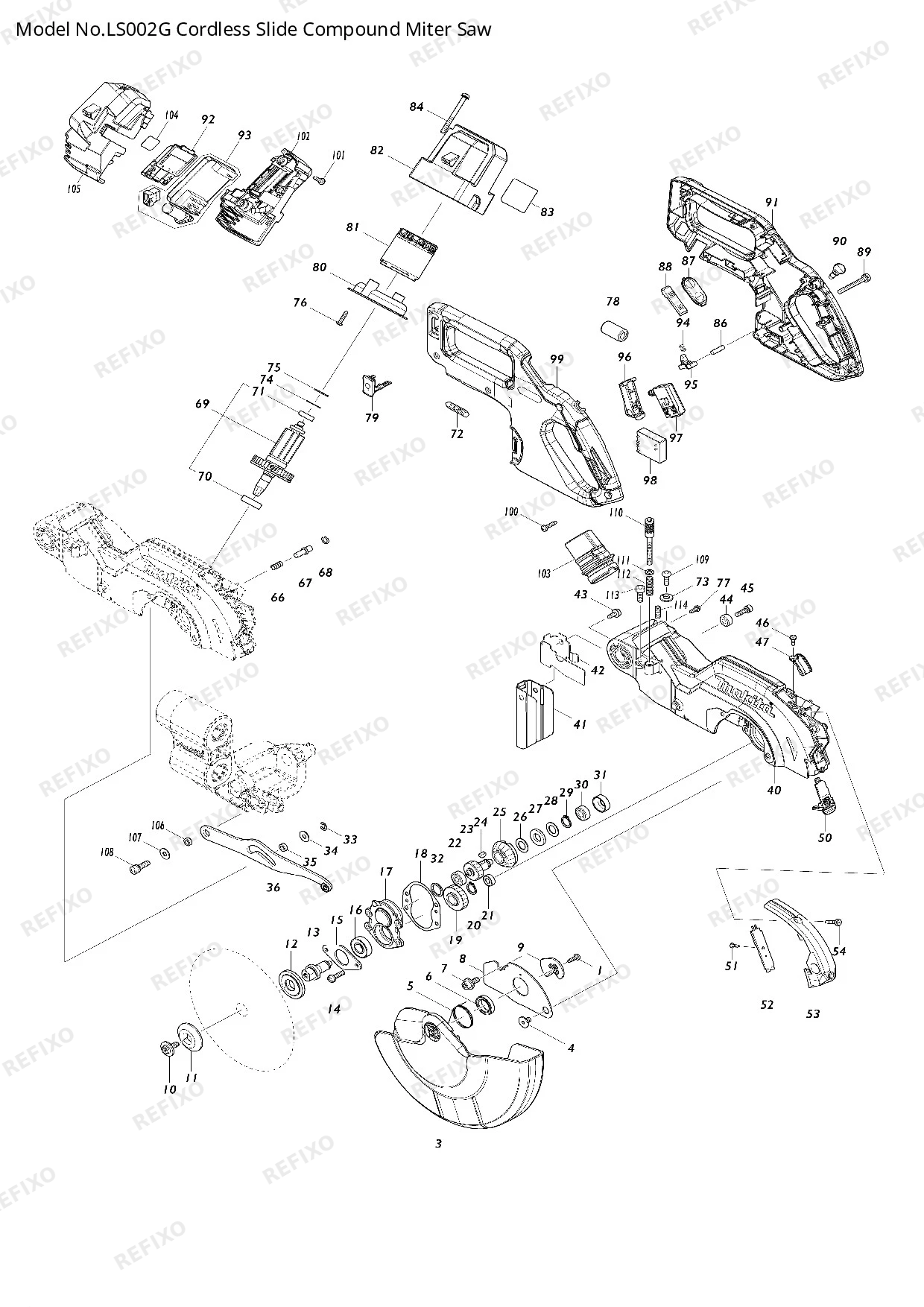 MAKITA LS002G — схема запчастей