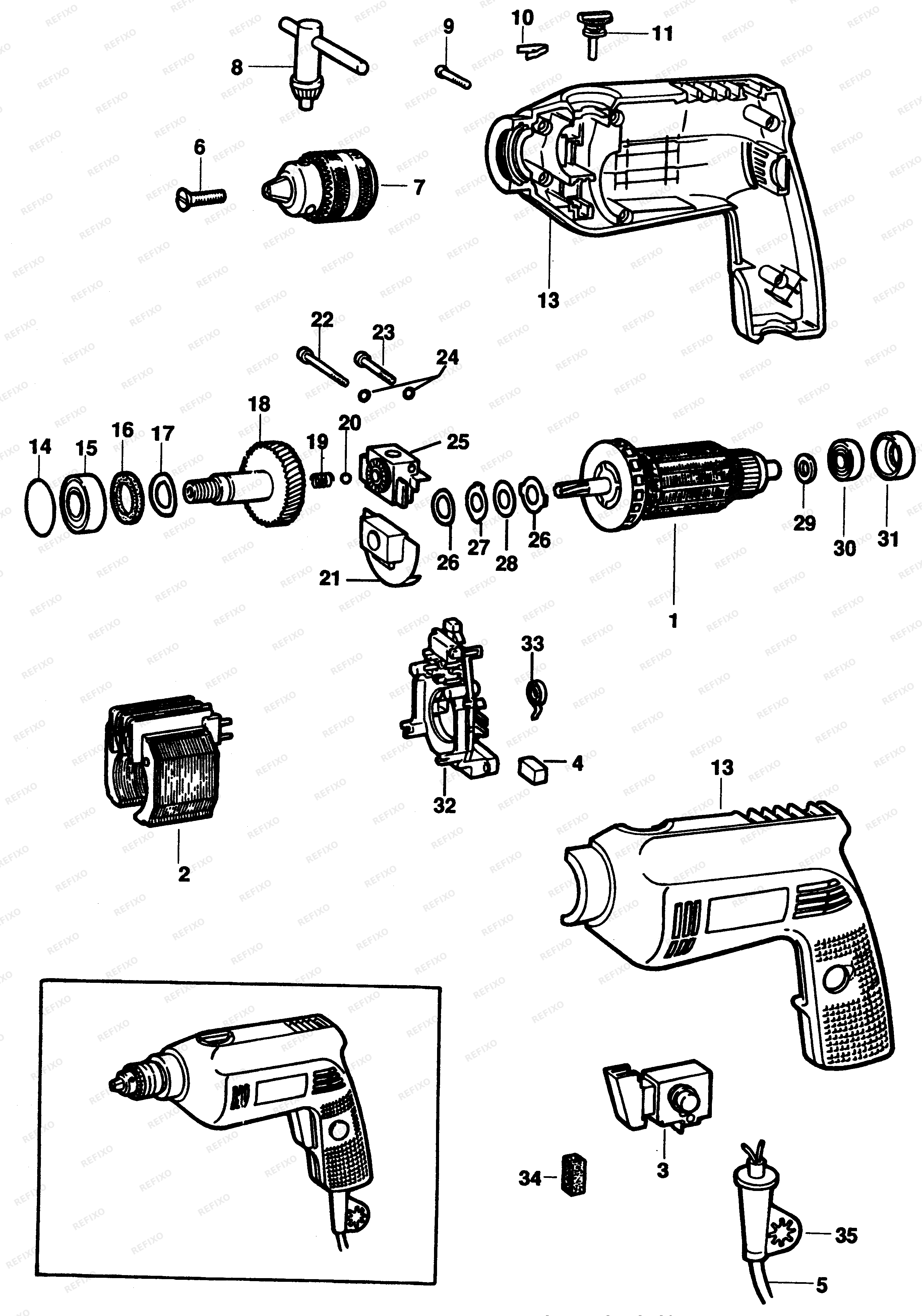 Black&Decker ДРЕЛЬ 2269 — схема запчастей