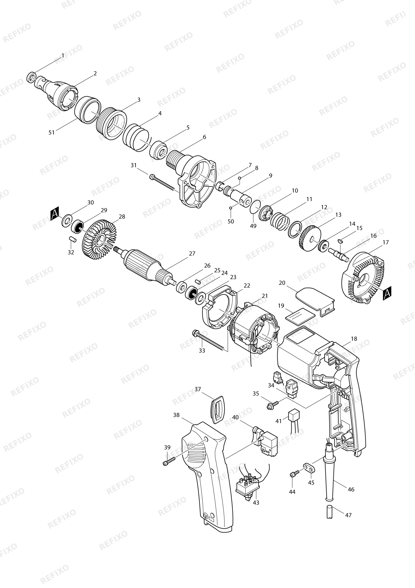 MAKITA 6820V — схема запчастей