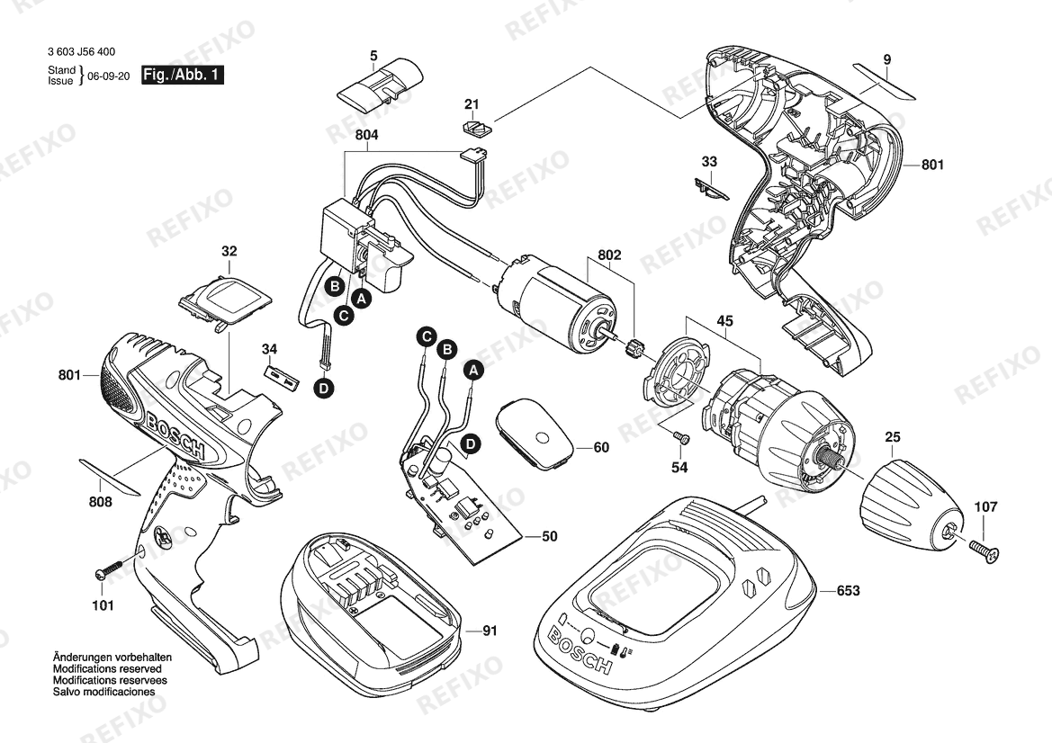 Bosch Аккумуляторный шуруповёрт PSR 14,4 LI-2 | 14.4 V | 006 - JP (3 603 J56 450) — схема запчастей