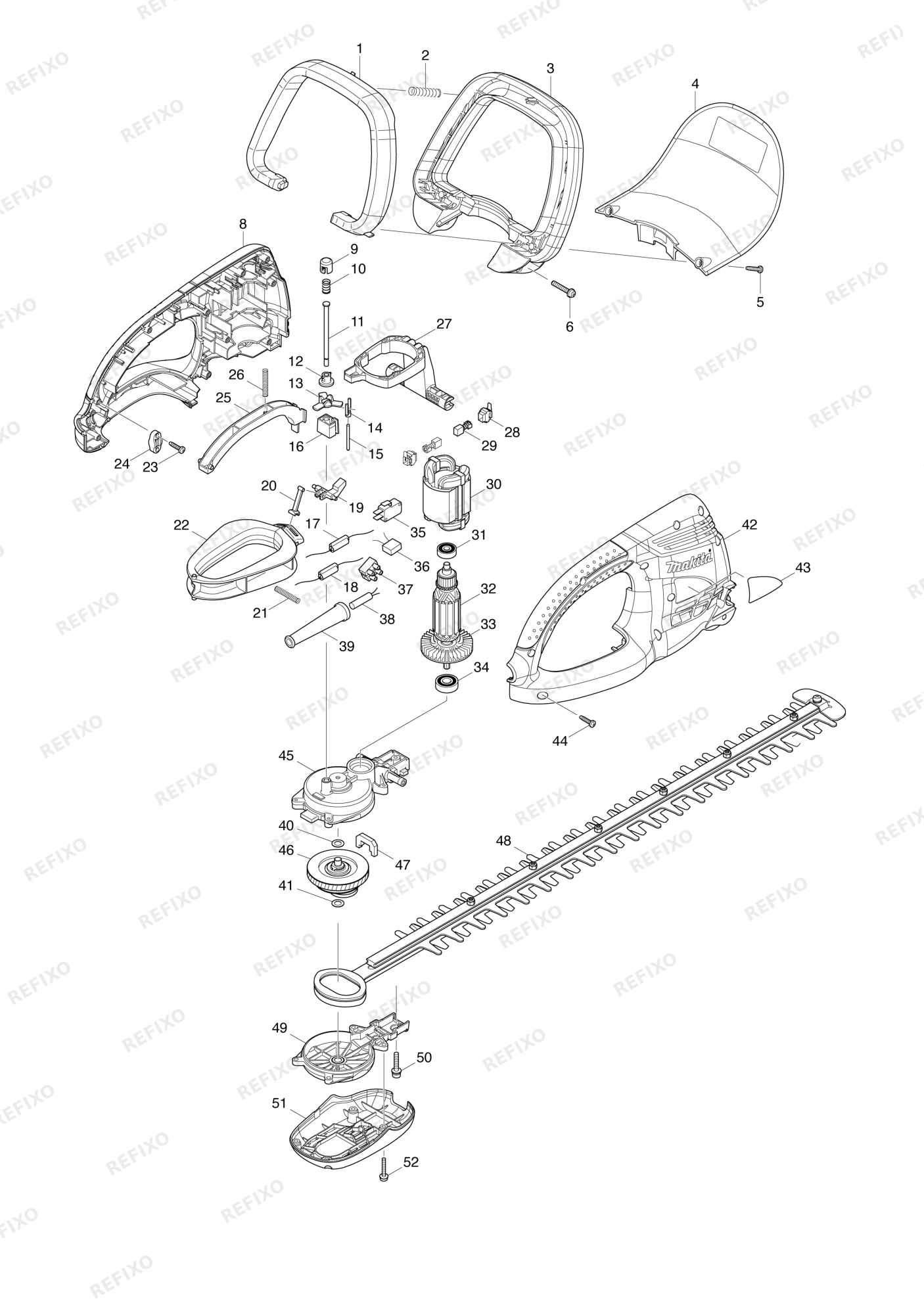 MAKITA UH5570 — схема запчастей
