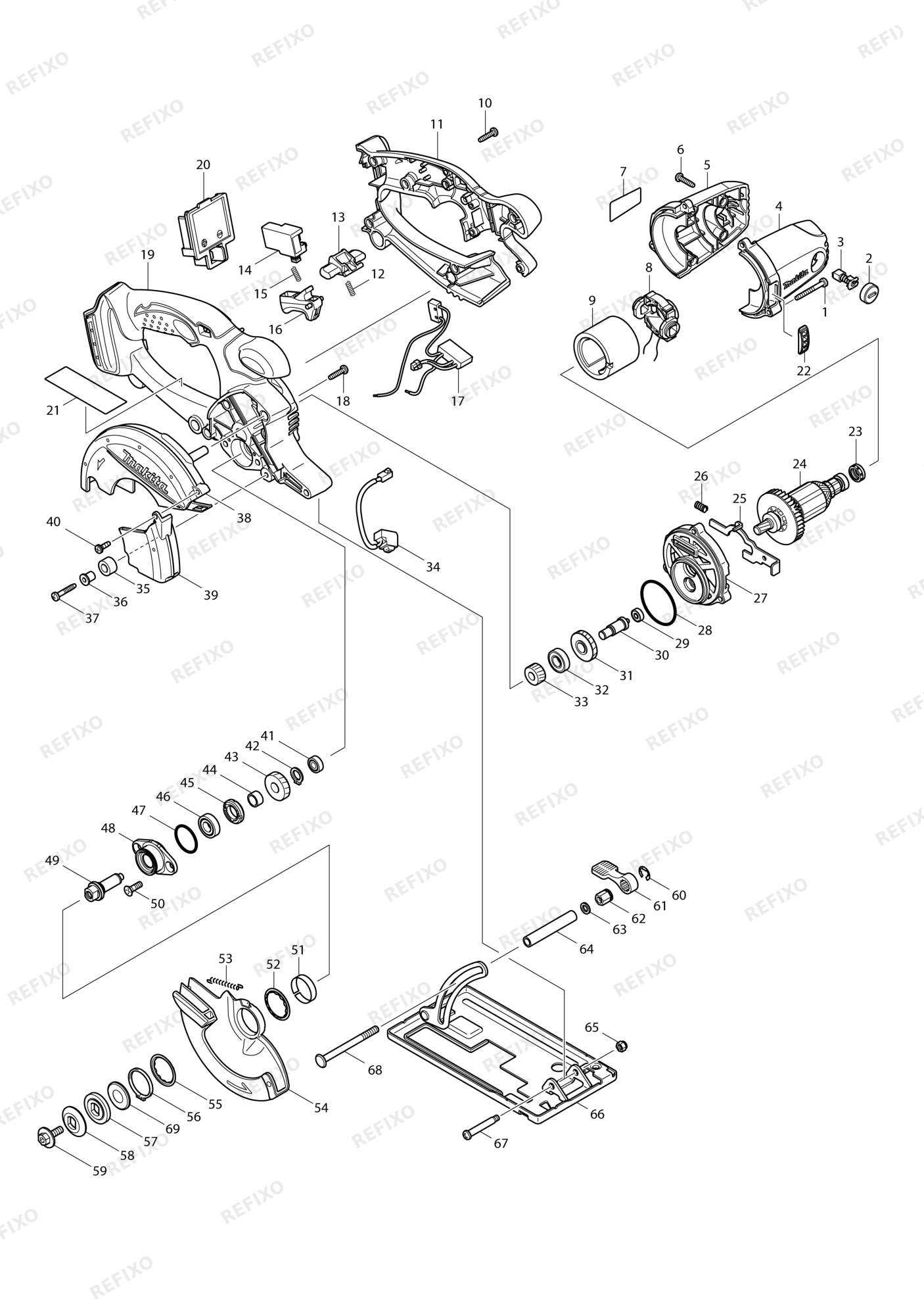 MAKITA BCS550 — схема запчастей