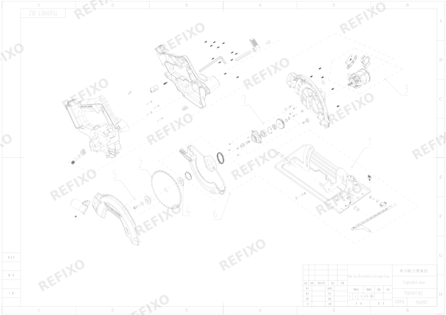 Greenworks 1500907-Exploded view(RU) — схема запчастей