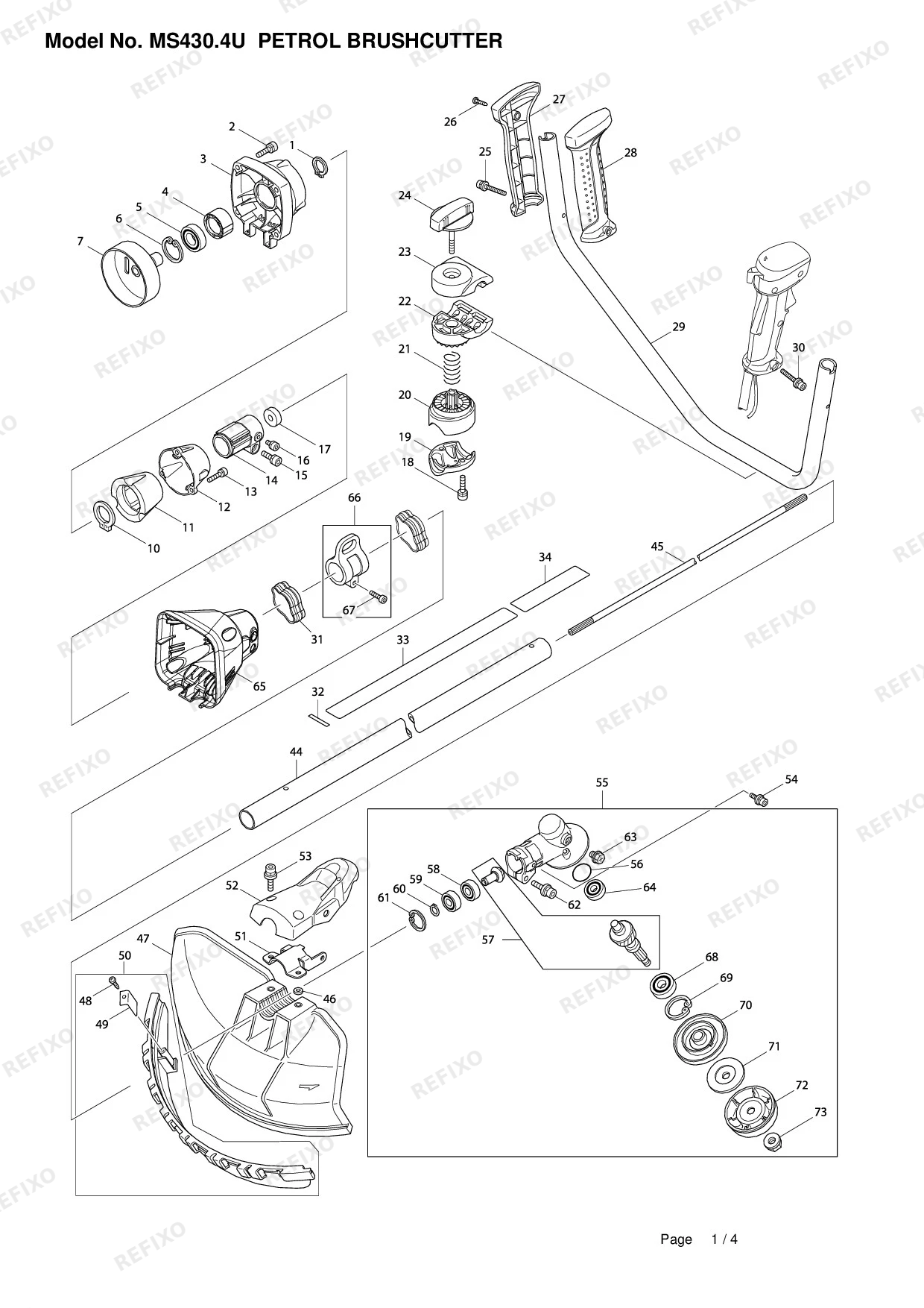 MAKITA MS 430.4U — схема запчастей