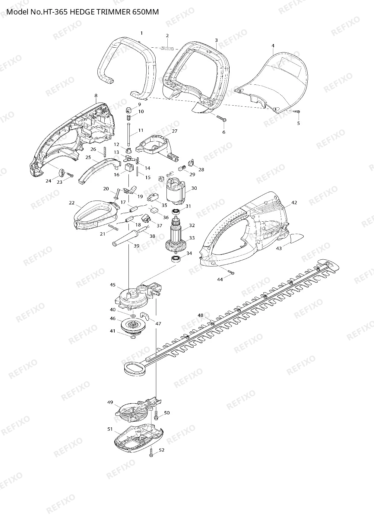 MAKITA HT 365 — схема запчастей
