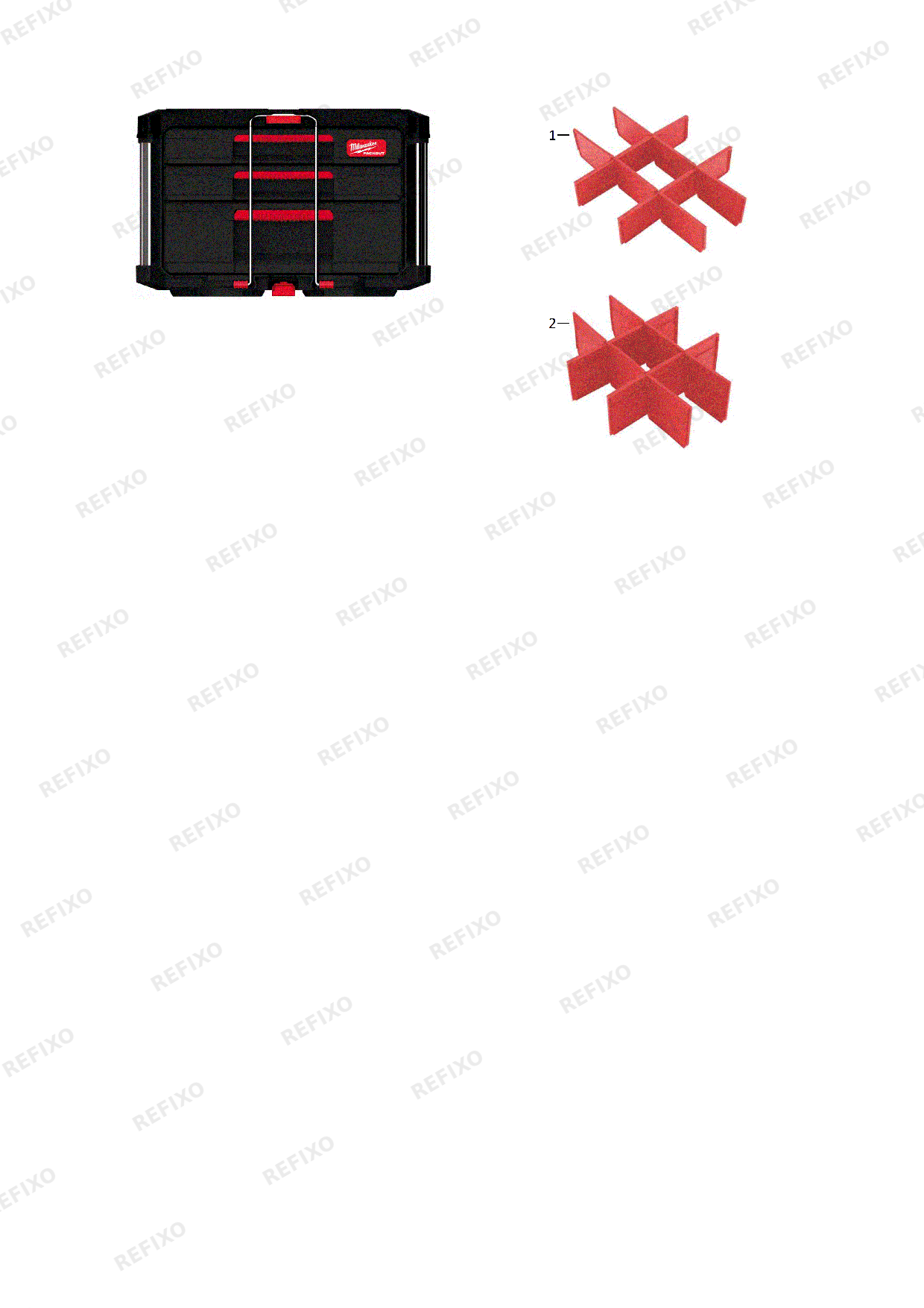 MILWAUKEE PACKOUT 2+1 DRAWER TOOL BOX 4932493190 — схема запчастей