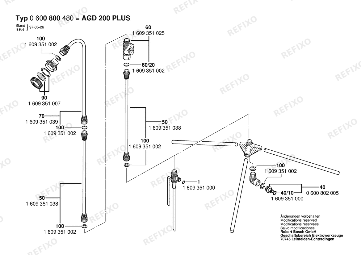 Bosch Dusche AGD 200 PLUS (0 600 800 480) — схема запчастей