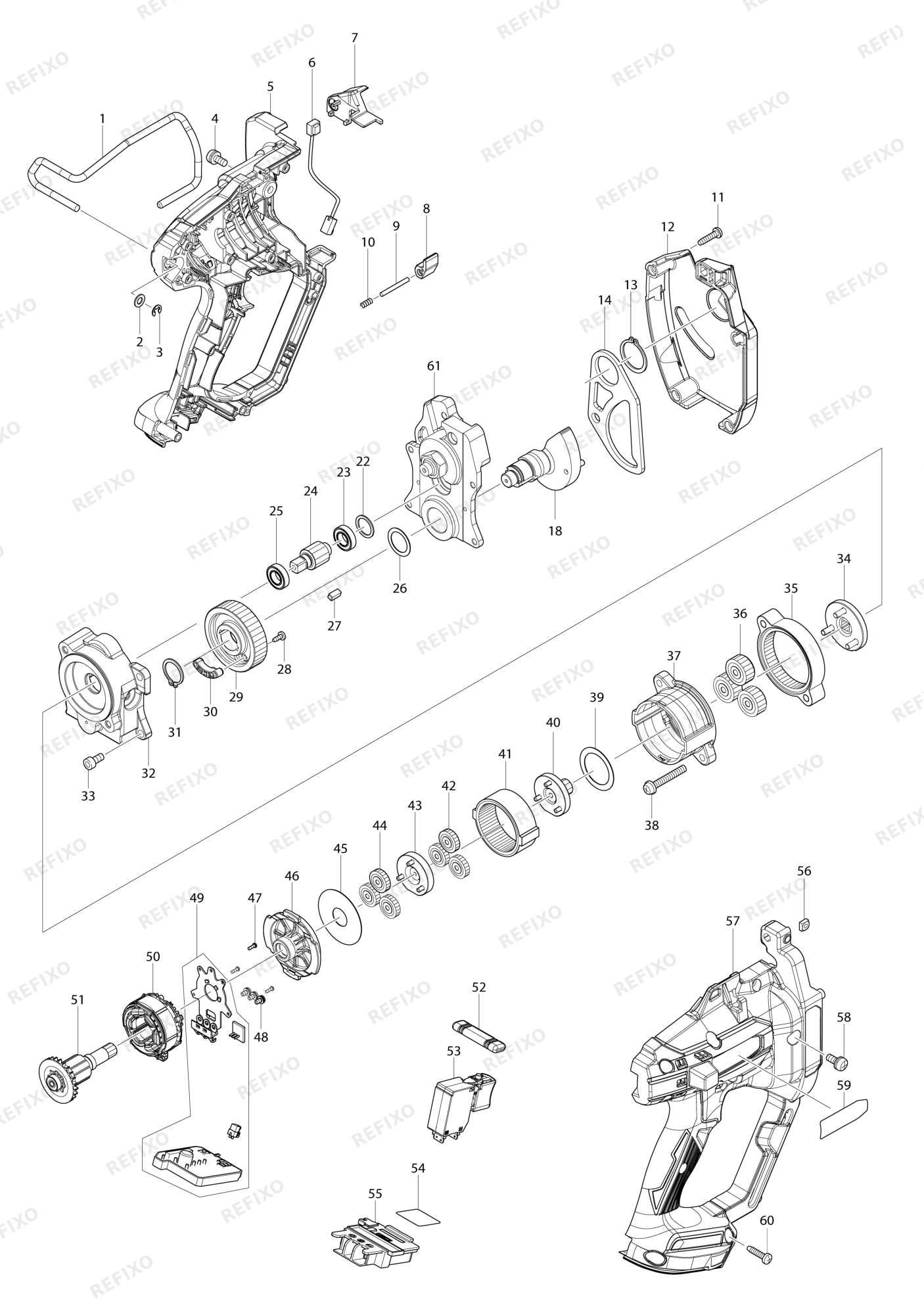 MAKITA DSC102 — схема запчастей