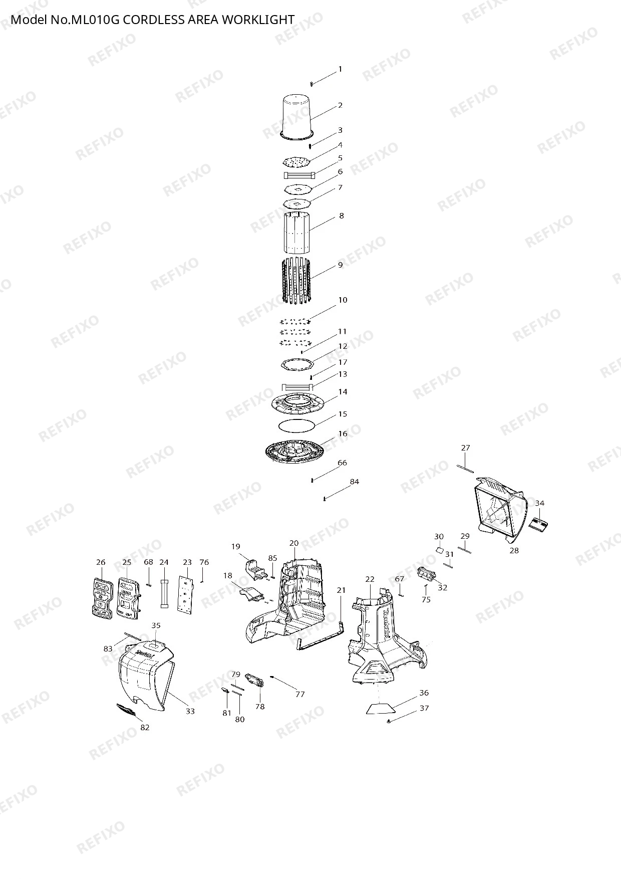MAKITA ML010G — схема запчастей