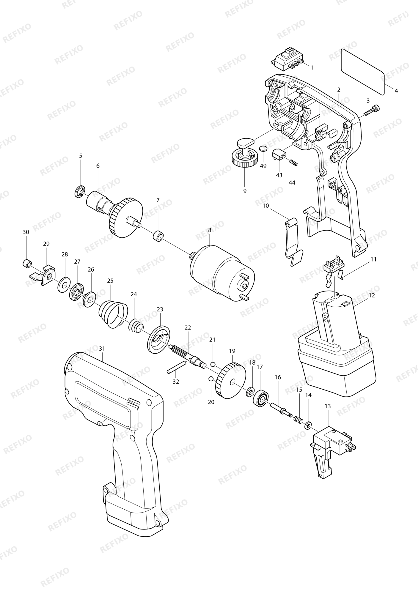MAKITA 6791D — схема запчастей