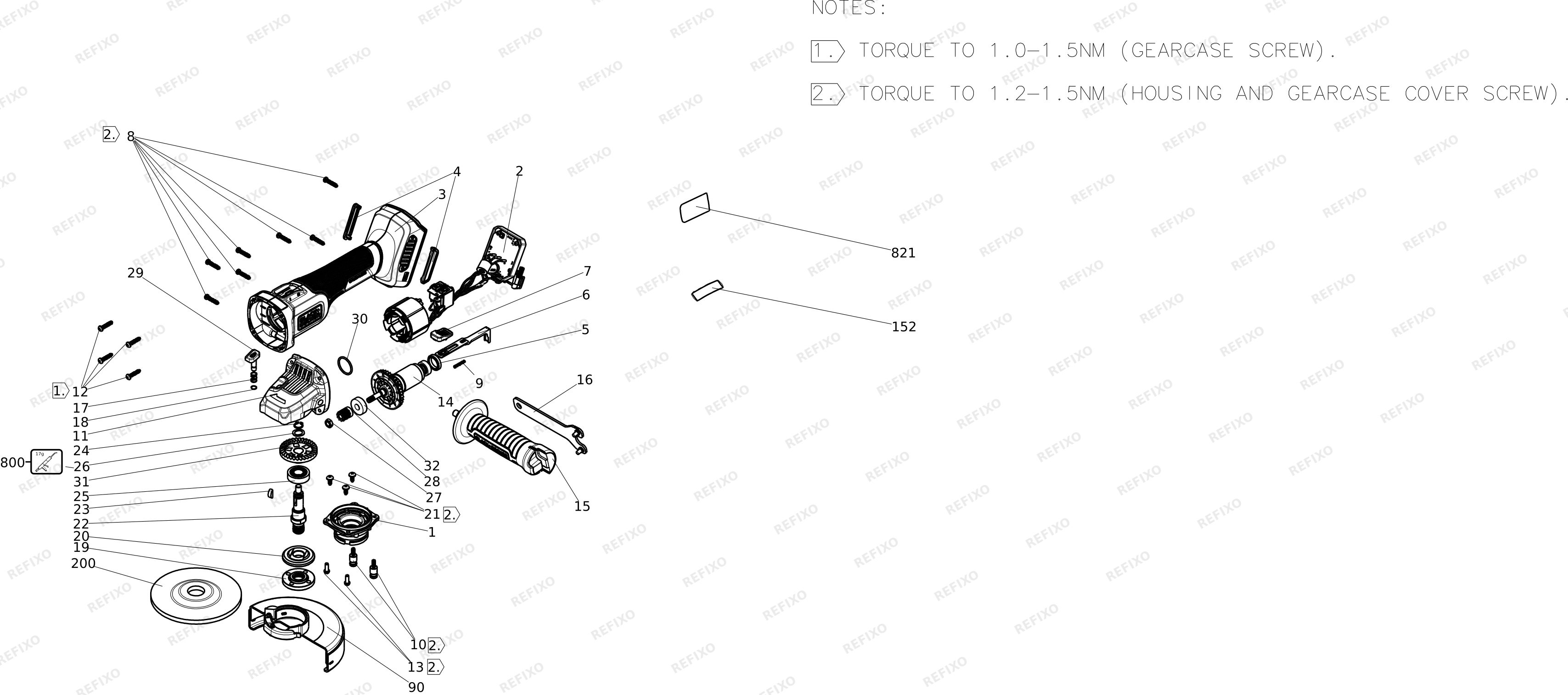 Black&Decker ШЛИФОВАЛЬНЫЙ СТАНОК BLCG78N — схема запчастей