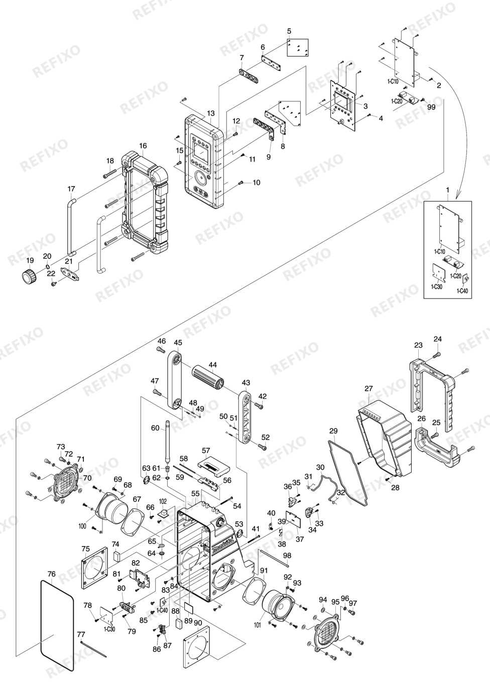 MAKITA BMR102 — схема запчастей