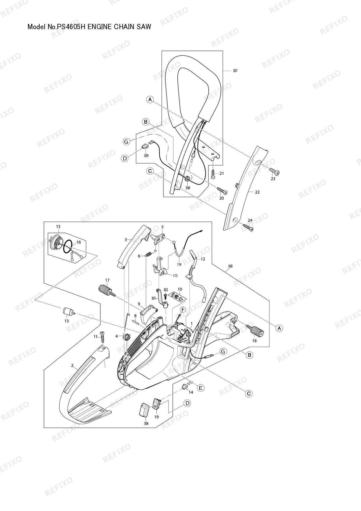MAKITA PS 4605H — схема запчастей