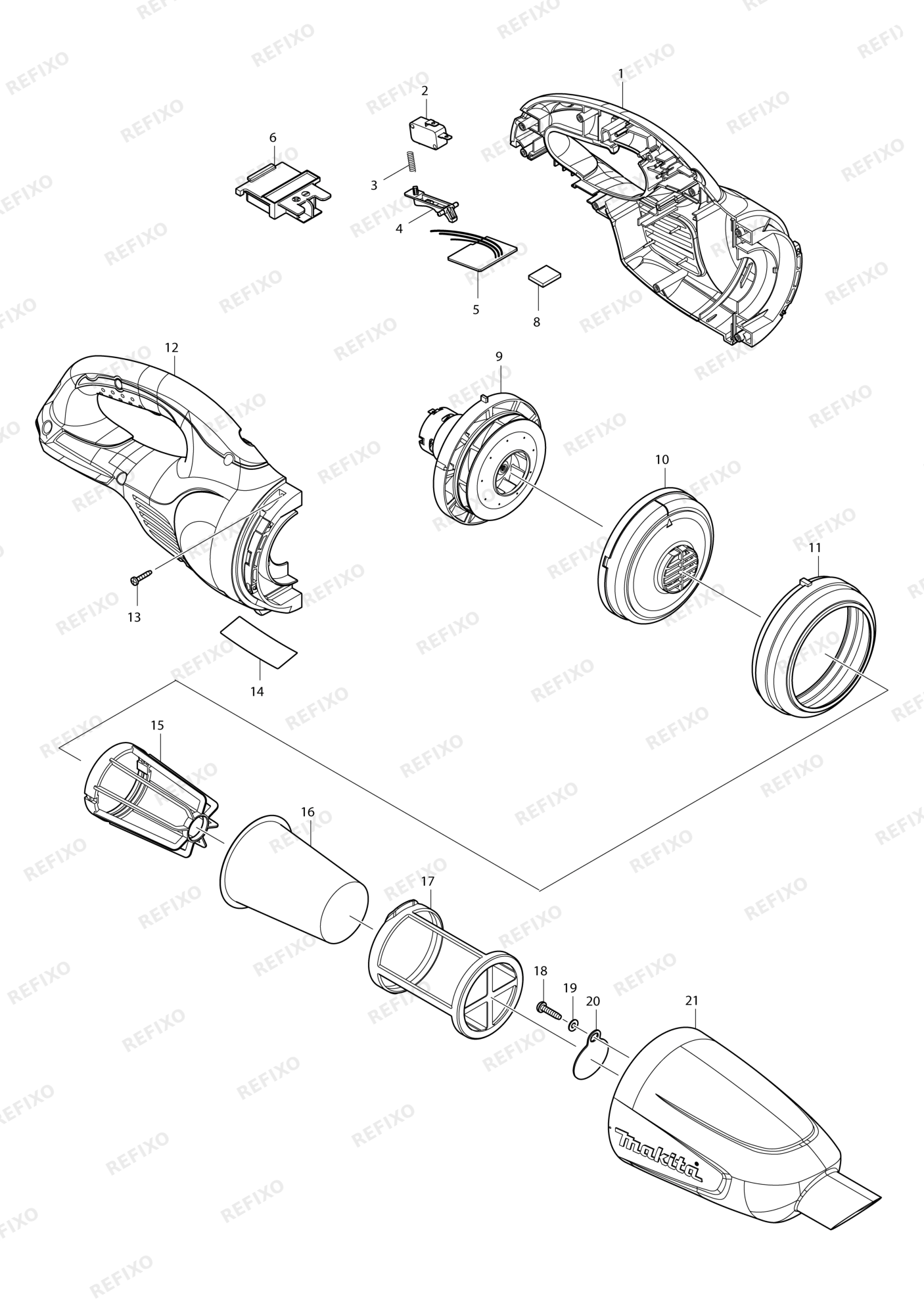 MAKITA BCL140 — схема запчастей