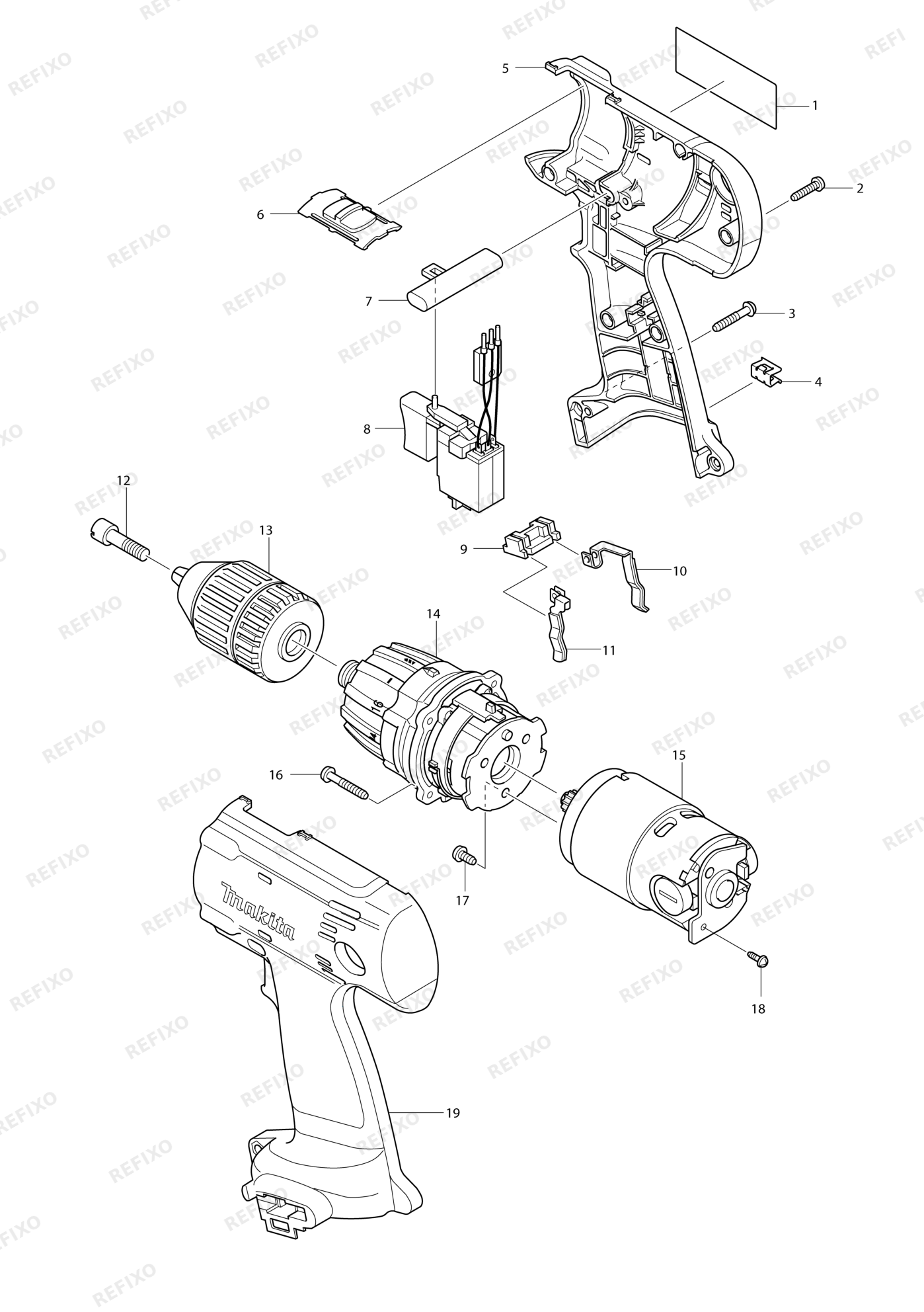 MAKITA 6316D — схема запчастей