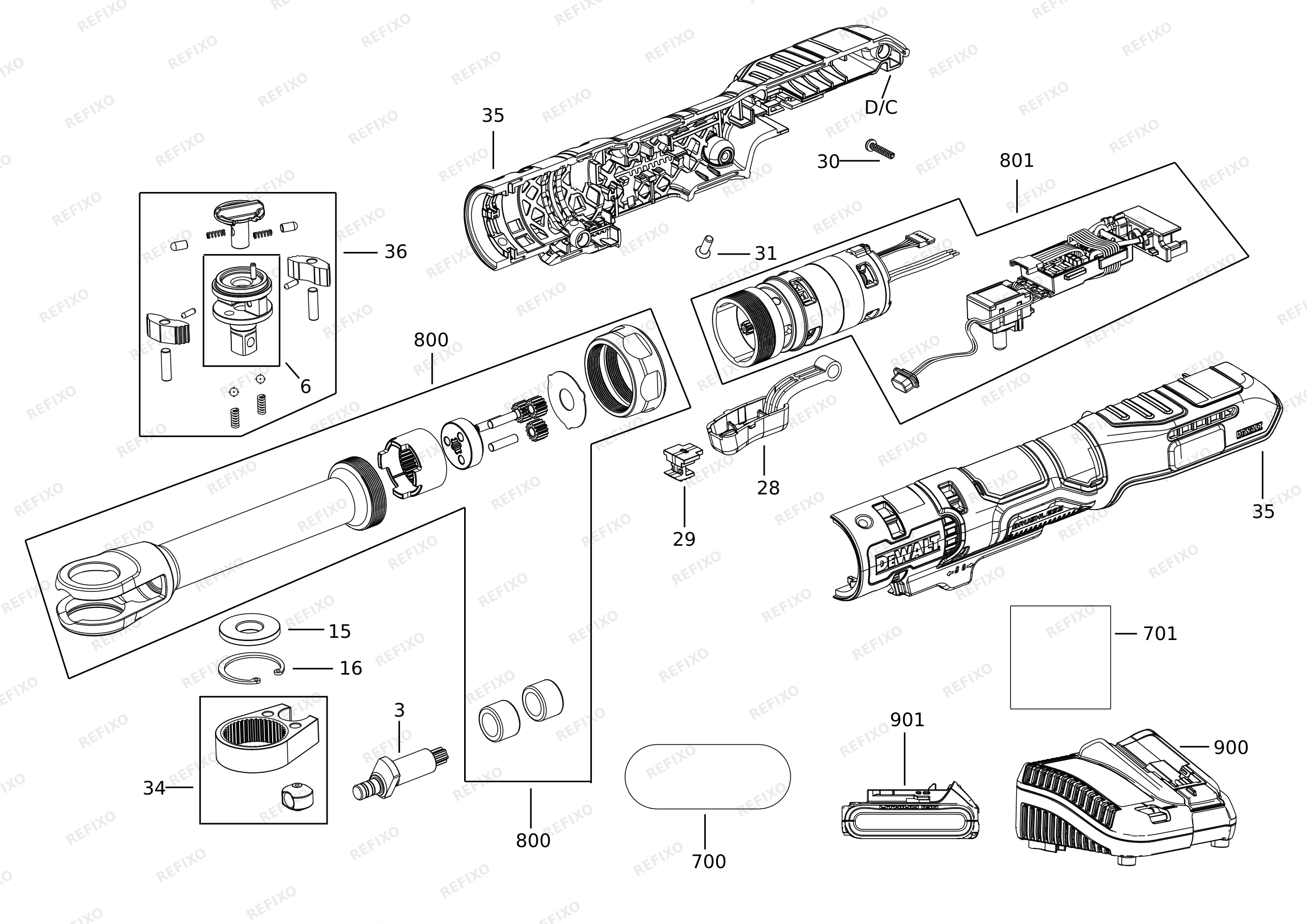 DeWalt ХРАПОВОЙ МЕХАНИЗМ DCF503EN — схема запчастей