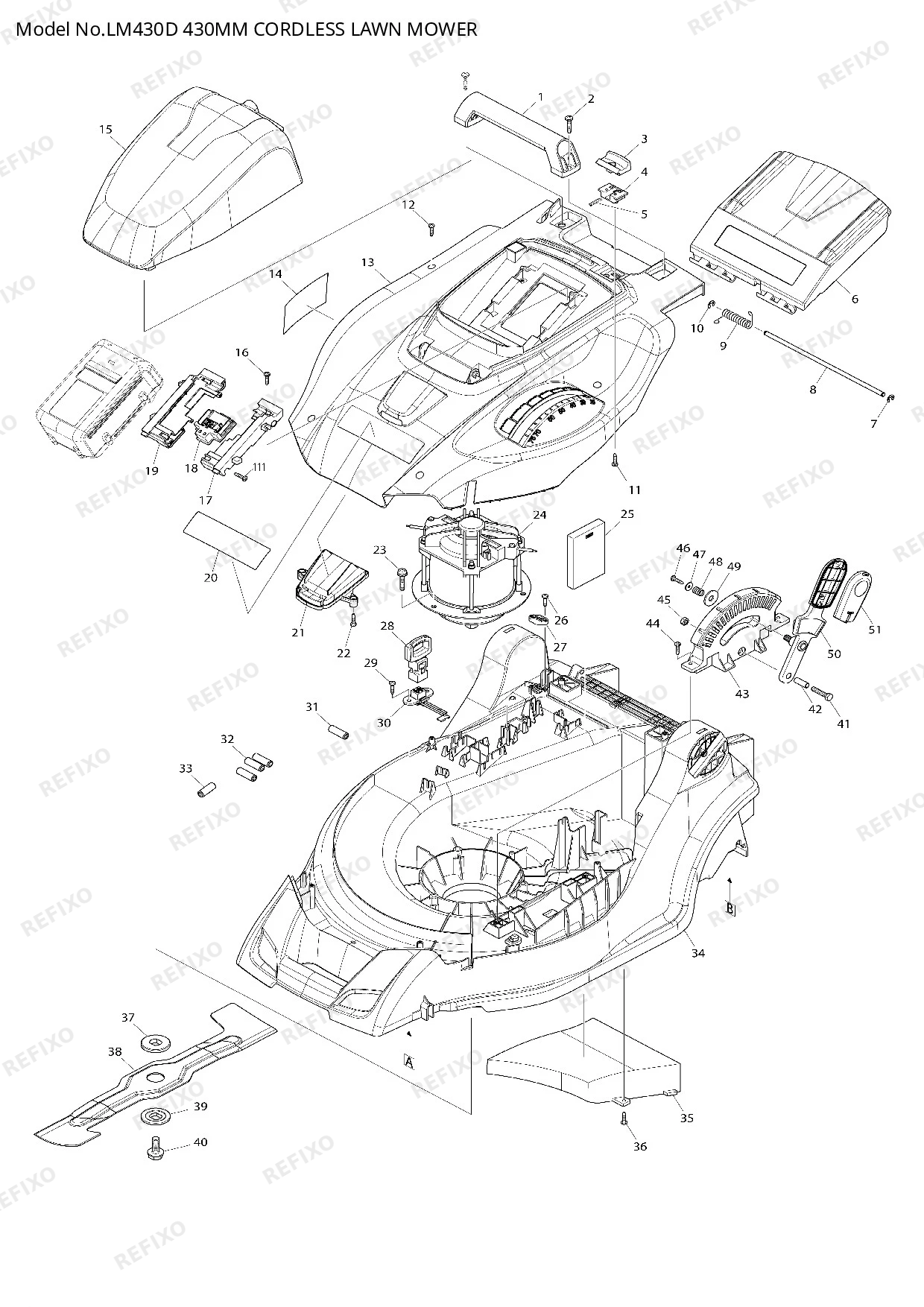 MAKITA LM430D — схема запчастей