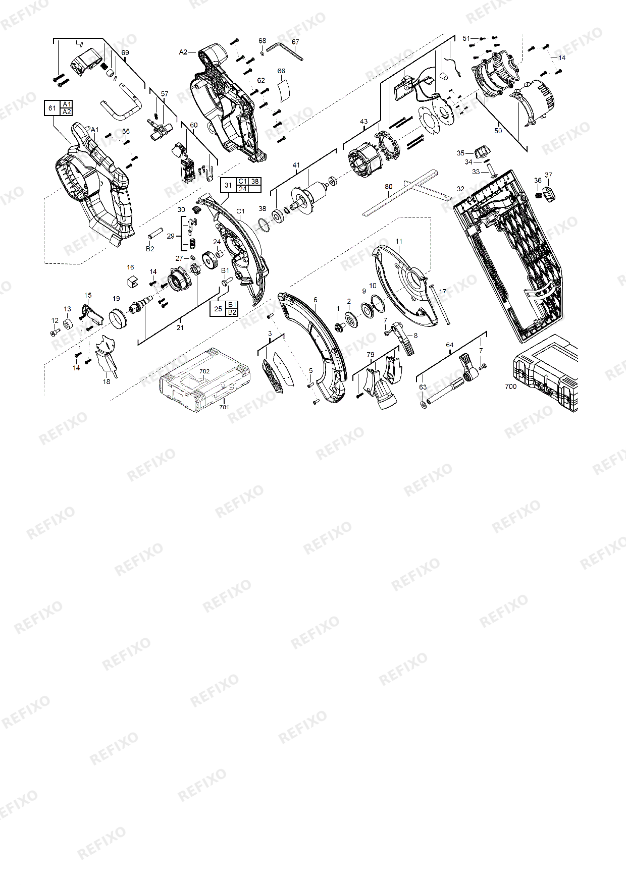 MILWAUKEE M18CCS66 0X 4933459395 4000447256 — схема запчастей