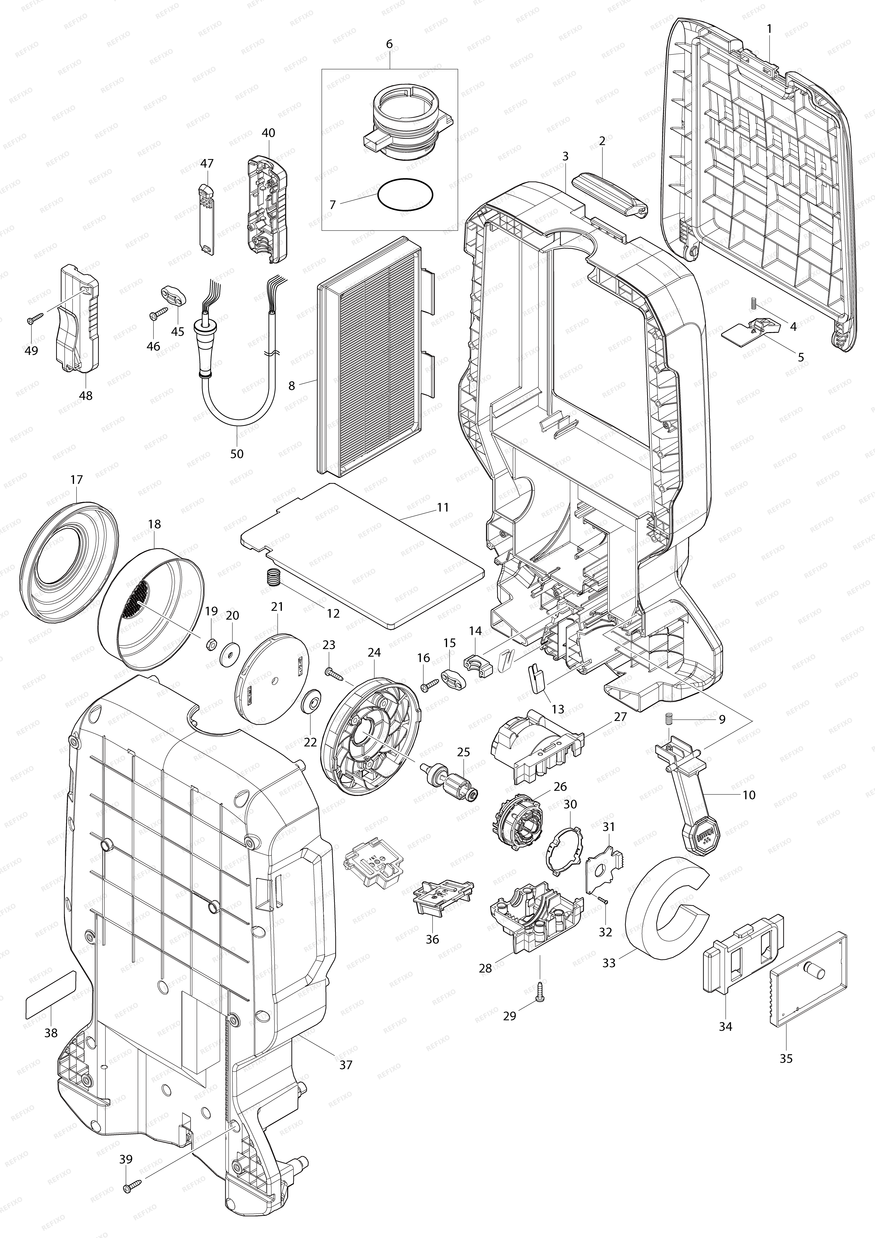 MAKITA DVC660 — схема запчастей