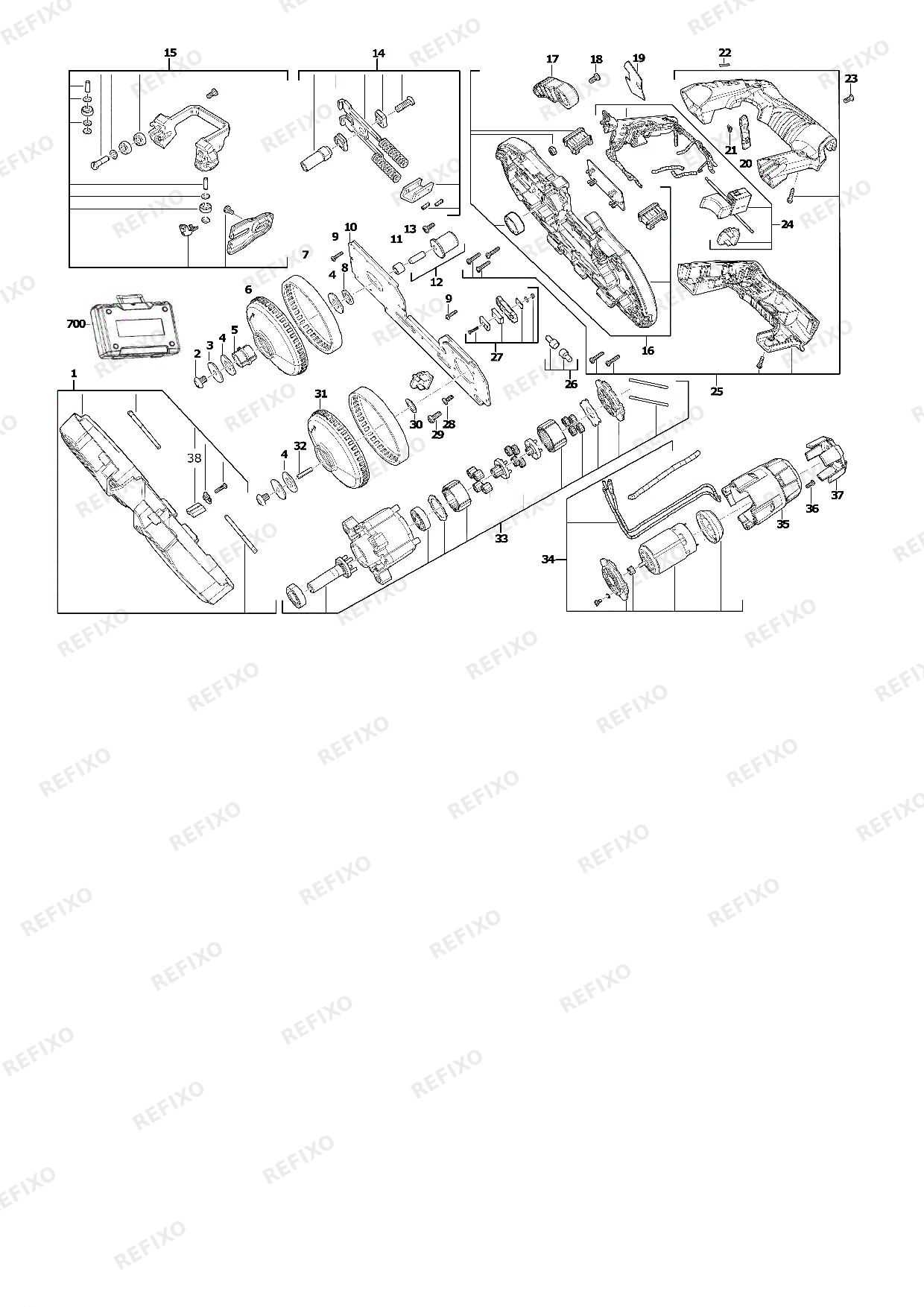 MILWAUKEE M12BS 0 4933431310 4000431311 — схема запчастей