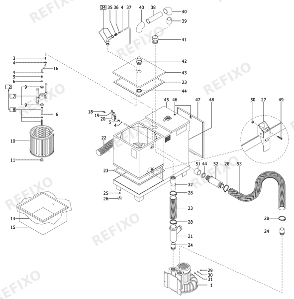 Festool Turbo 3091 - Absaugturbine 273555 — схема запчастей