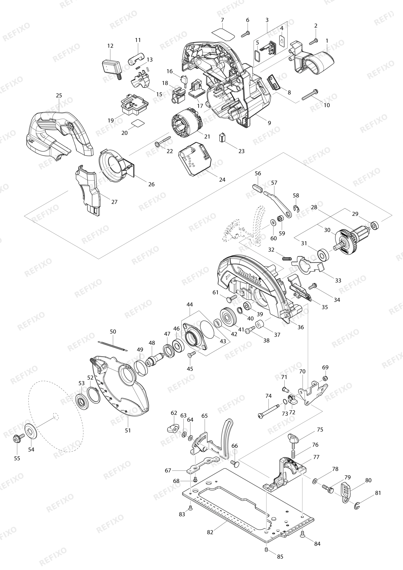 MAKITA DHS661 — схема запчастей