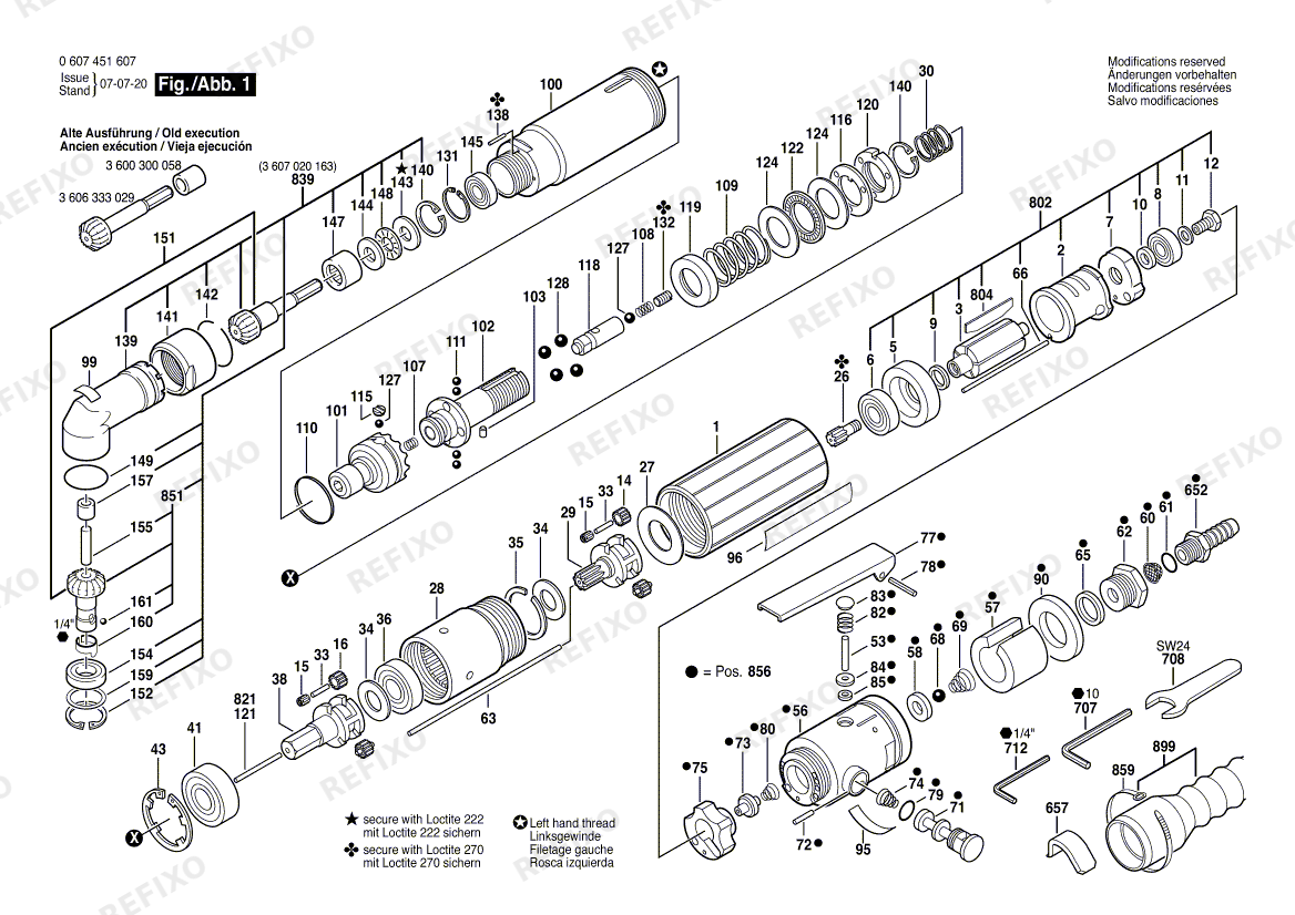 Bosch Pw-Winkelschrauber-Ind 370 WATT-SERIE (0 607 451 607) — схема запчастей
