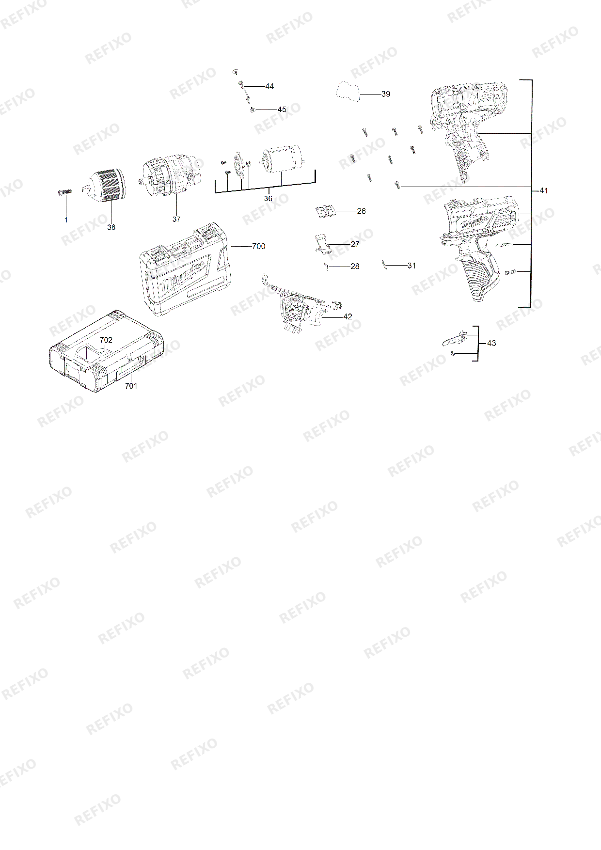 MILWAUKEE M12BPD 0 4933441950 4000441941 — схема запчастей