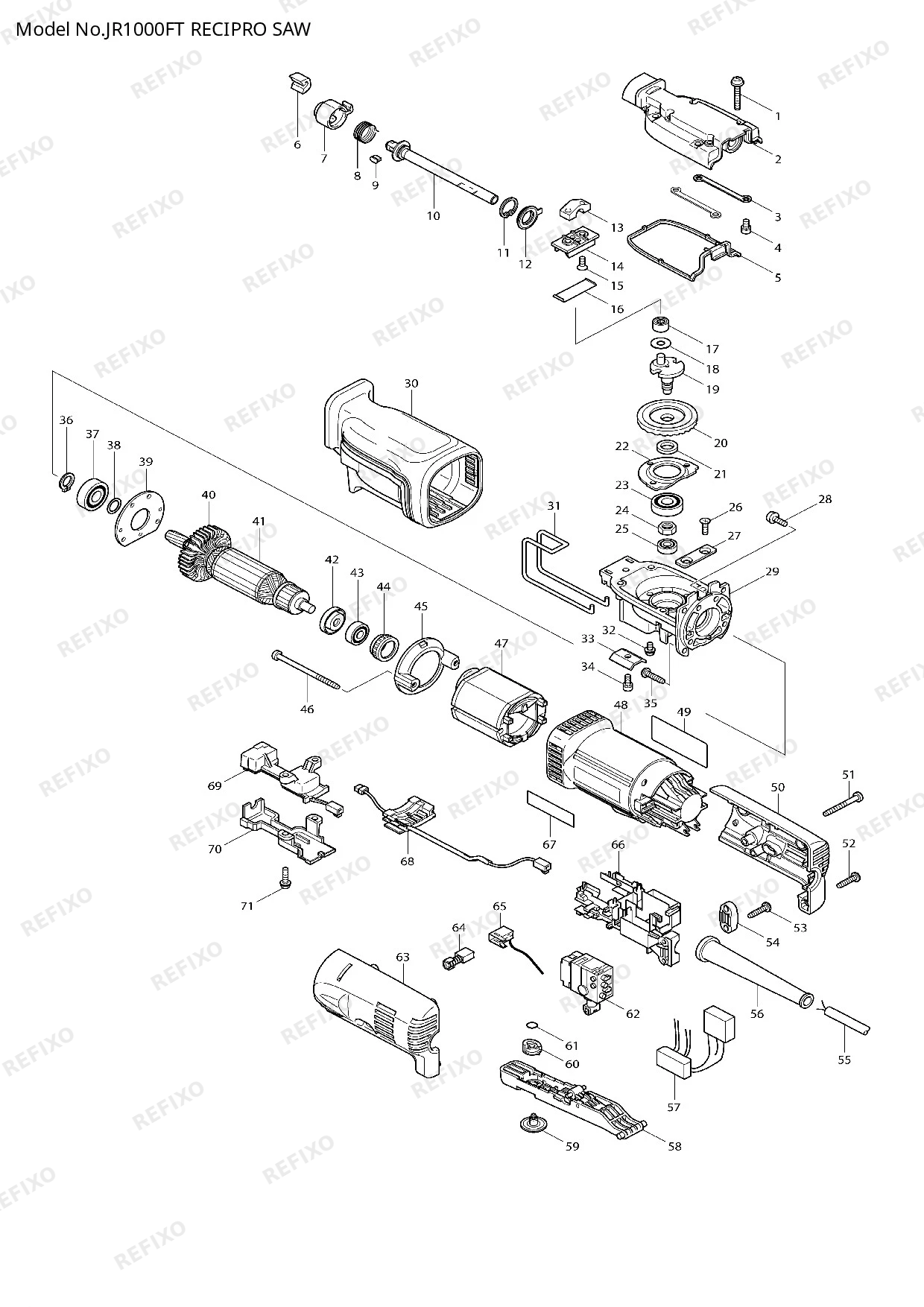 MAKITA JR1000FT — схема запчастей