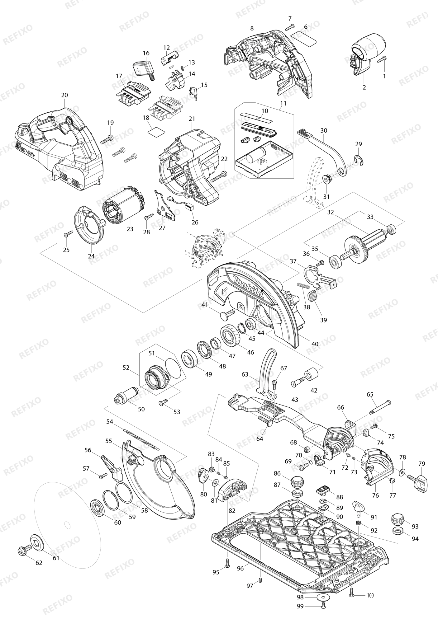 MAKITA DHS782 — схема запчастей