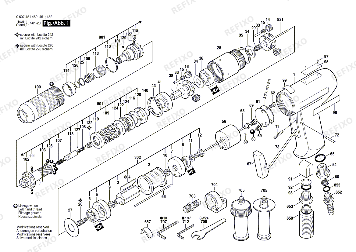Bosch Pw- шуруповёрт -Ind 370 WATT-SERIE (0 607 451 451) — схема запчастей