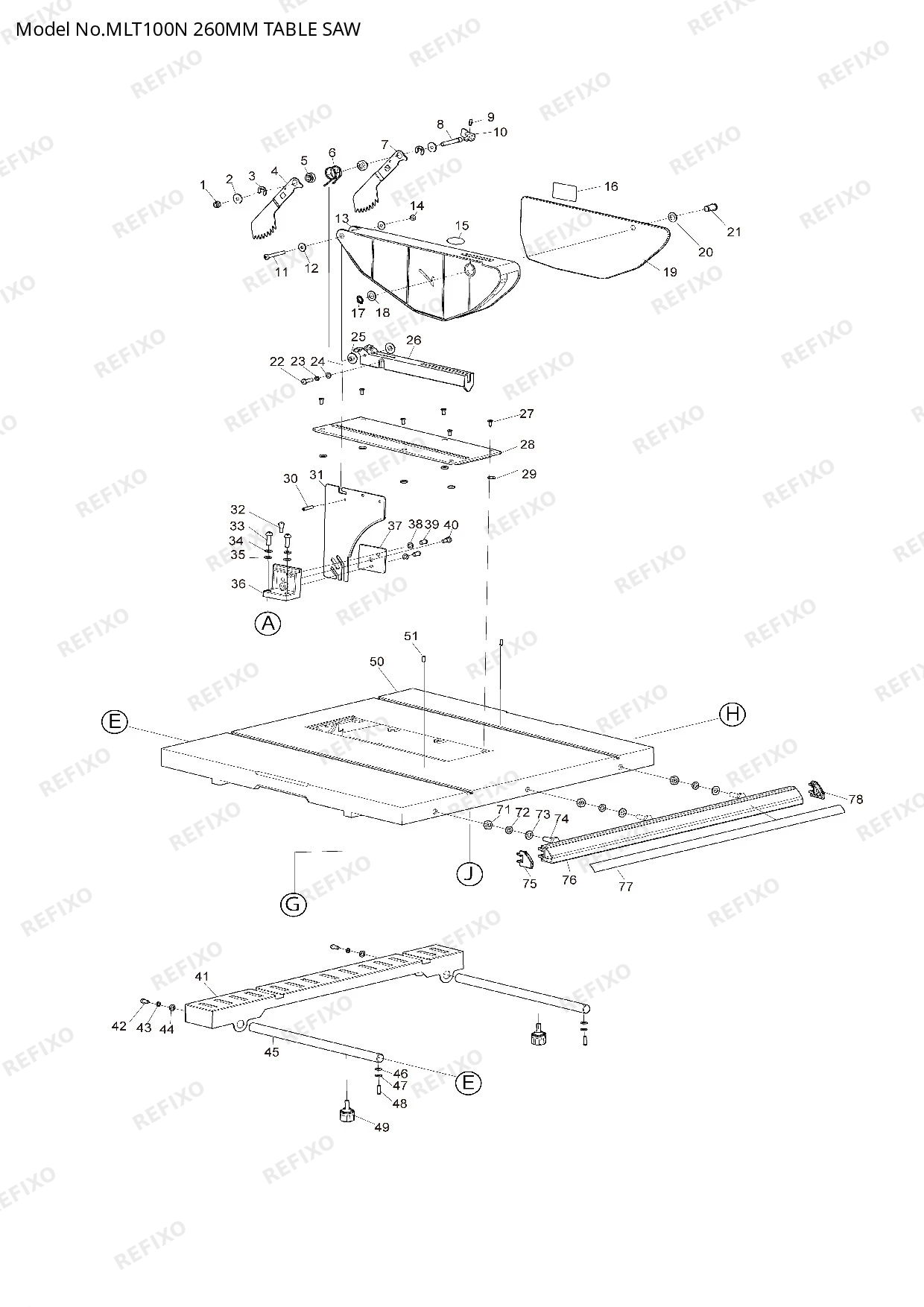 MAKITA MLT100N — схема запчастей