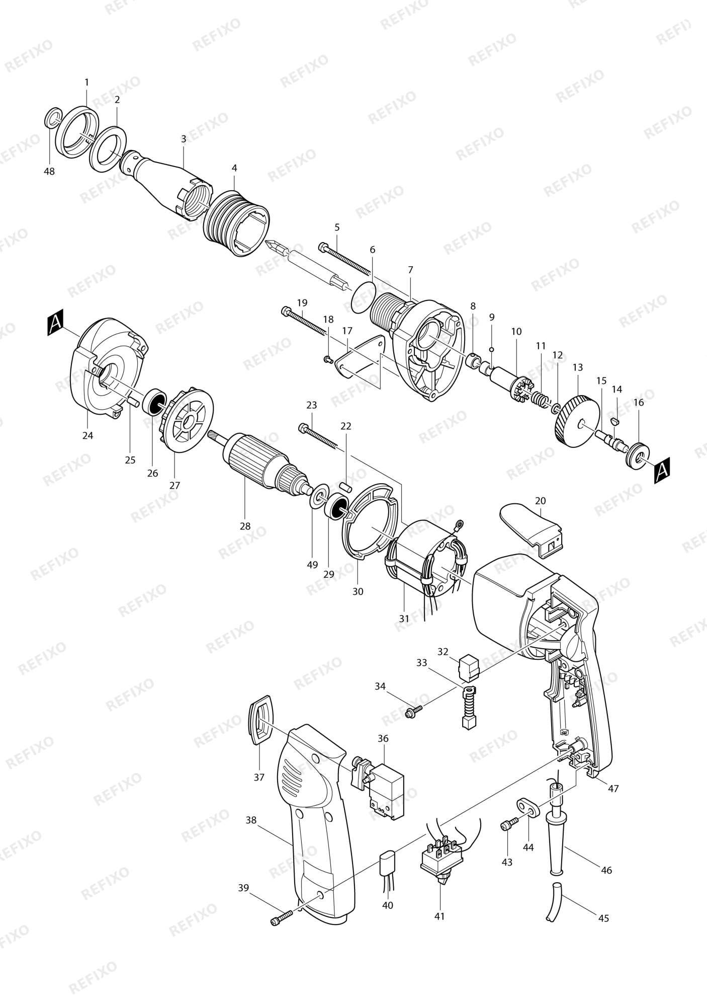 MAKITA 6800DBV — схема запчастей