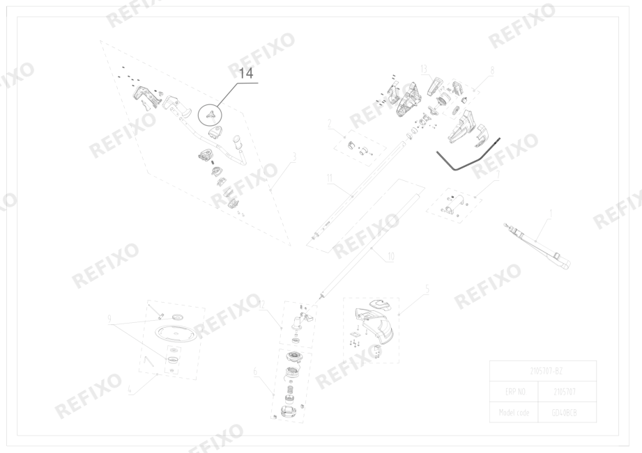 Greenworks 2105707-Exploded view RU — схема запчастей