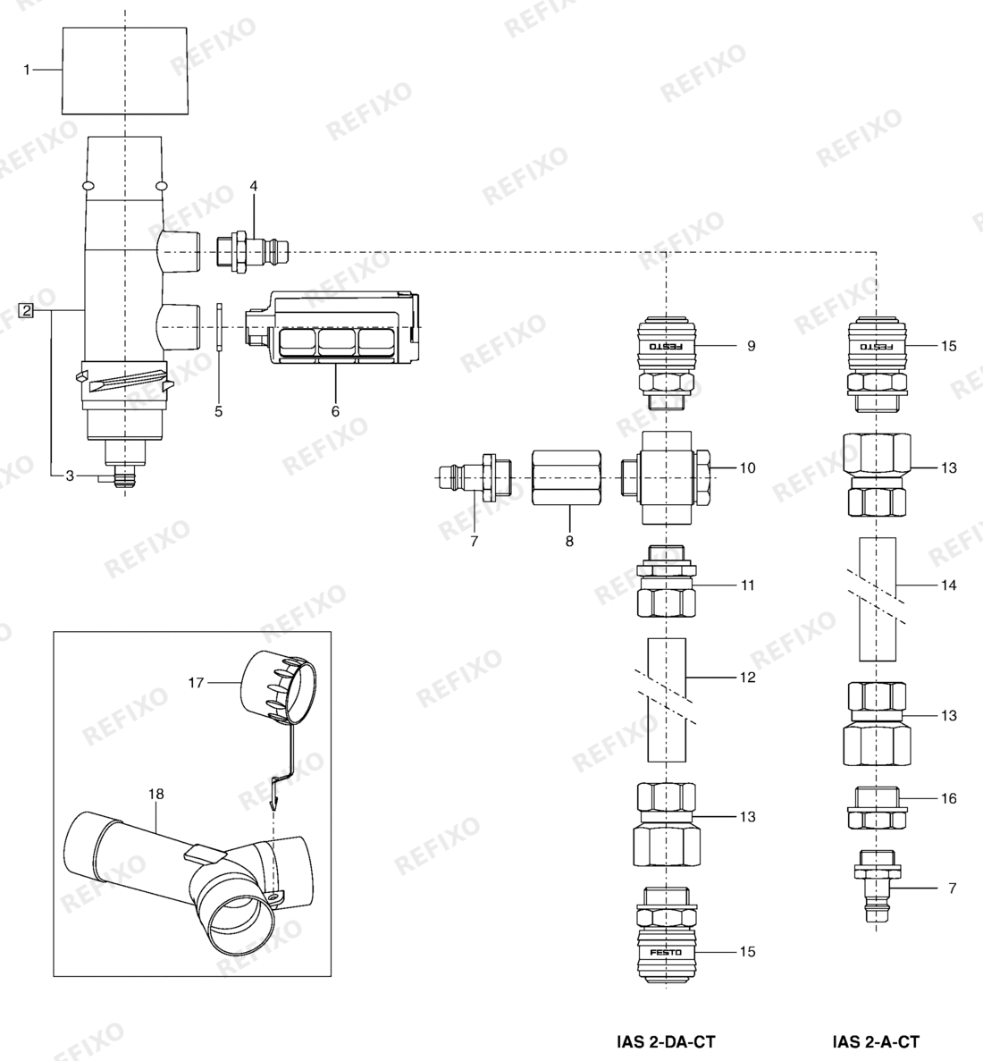 Festool IAS 2-Doppelanschluss DA-CT 454758 — схема запчастей