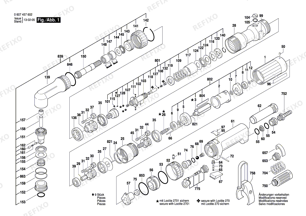 Bosch Pw-Winkelschrauber-Ind 740 WATT-SERIE (0 607 457 602) — схема запчастей
