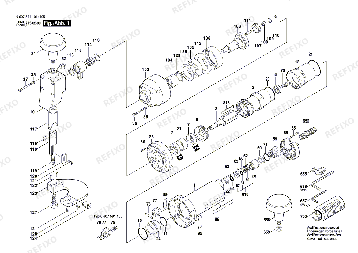 Bosch Pw-Blechschere 400 WATT-SERIE (0 607 561 101) — схема запчастей