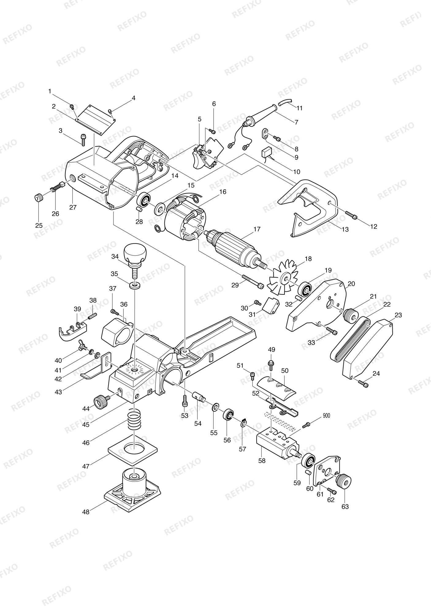MAKITA 1100 — схема запчастей