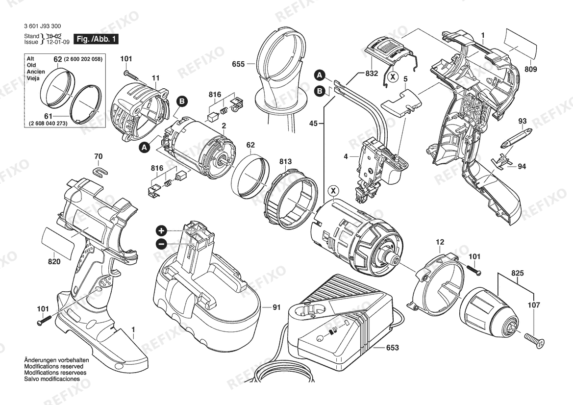 Bosch Аккумуляторный -Mittelgriffschrauber GSR 18 VE-2 | 18 V | 001 - EU (3 601 J93 300) — схема запчастей