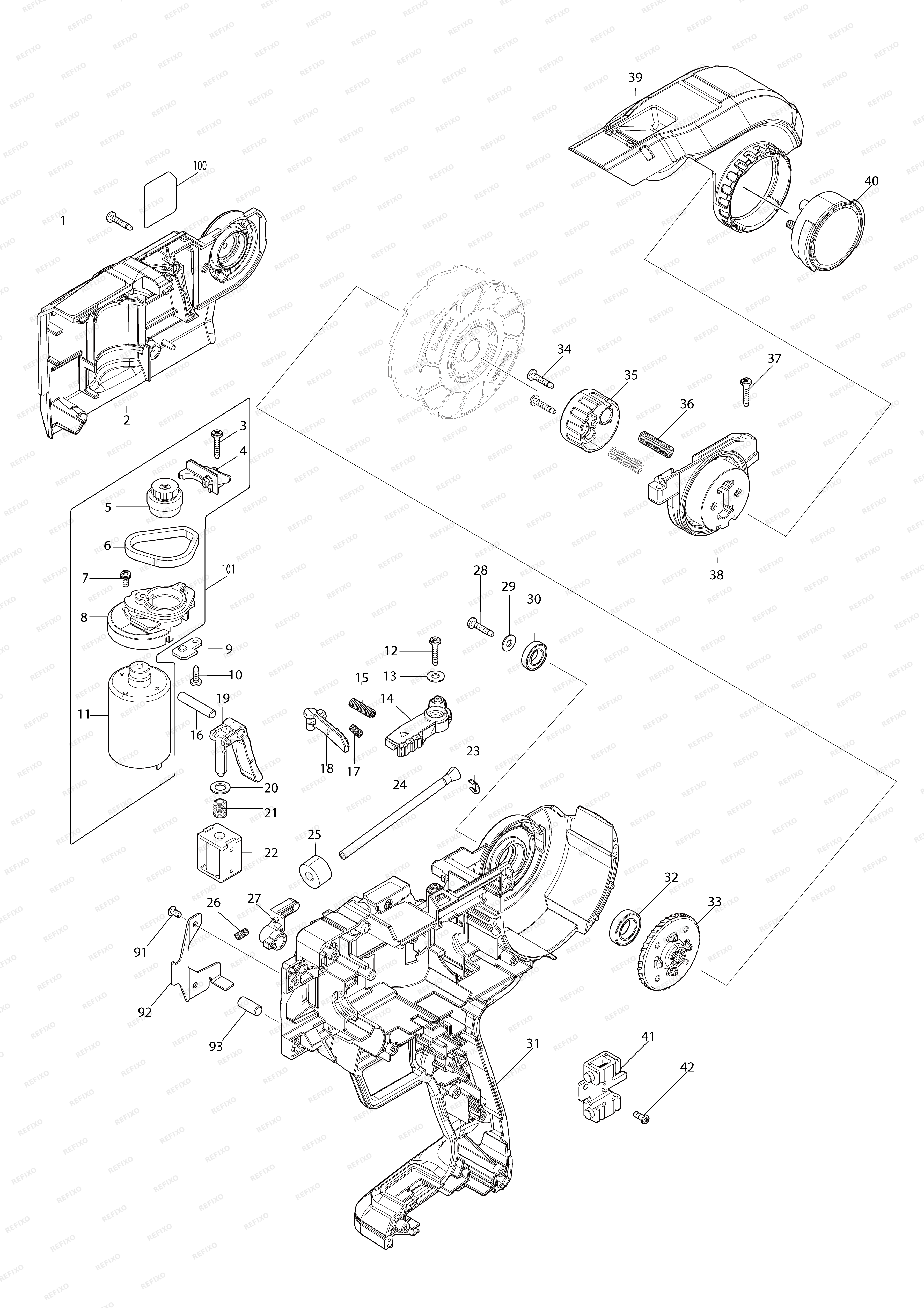 MAKITA DTR180 — схема запчастей