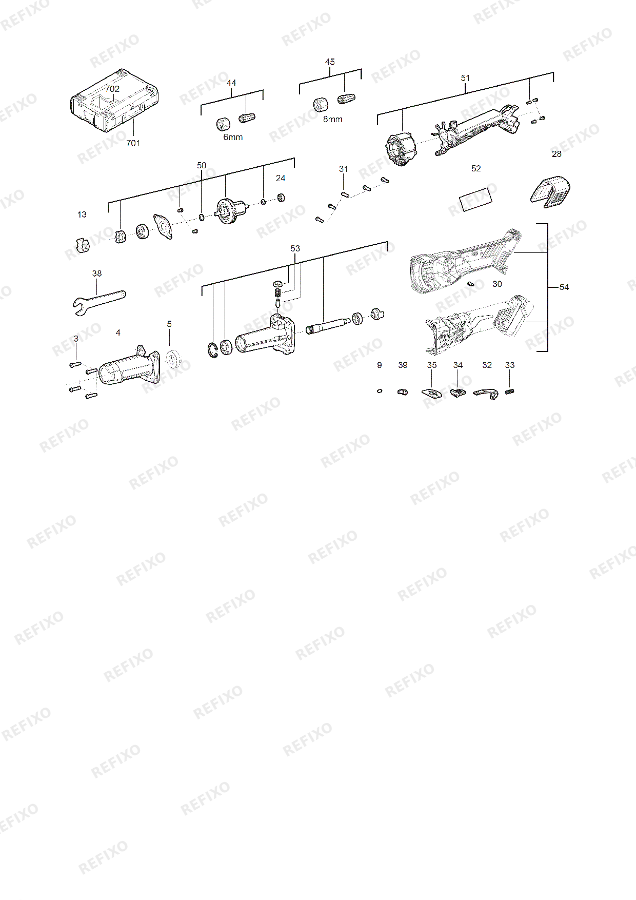 MILWAUKEE M18FDGB 502X 4933480954 4000491805 — схема запчастей