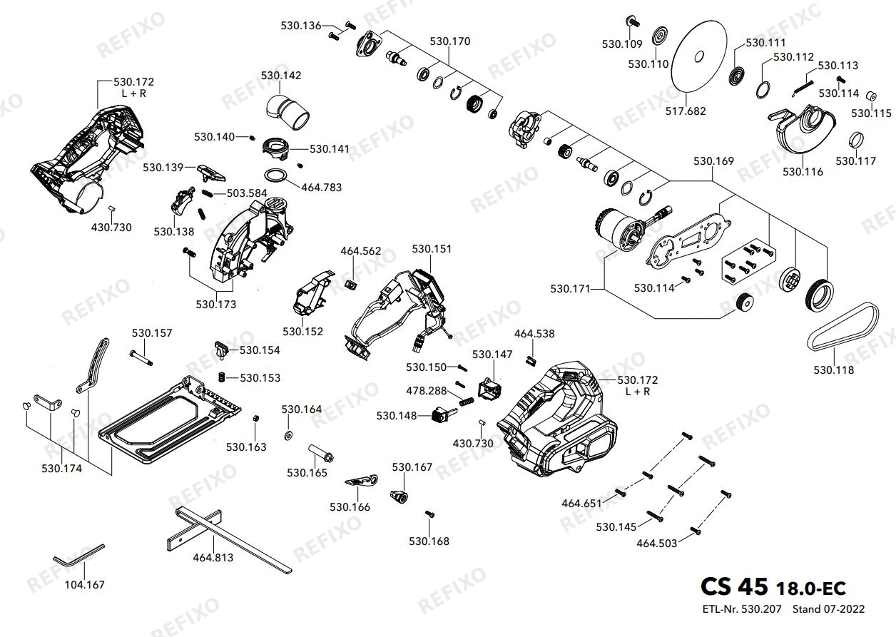 Flex CS 45 18.0-EC C — схема запчастей