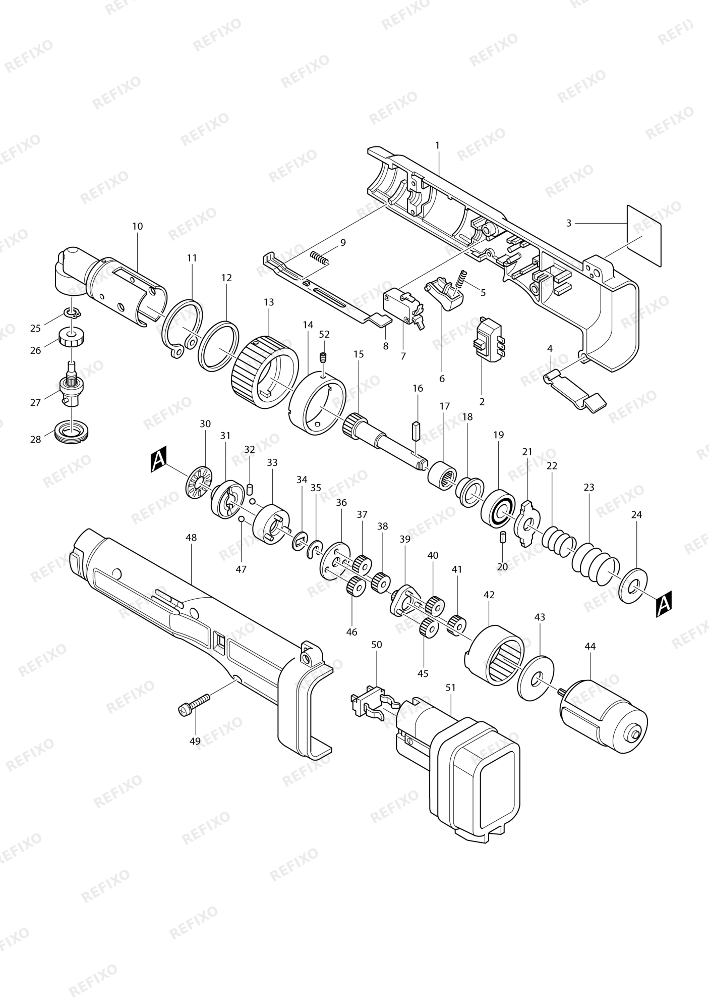 MAKITA 6702D — схема запчастей