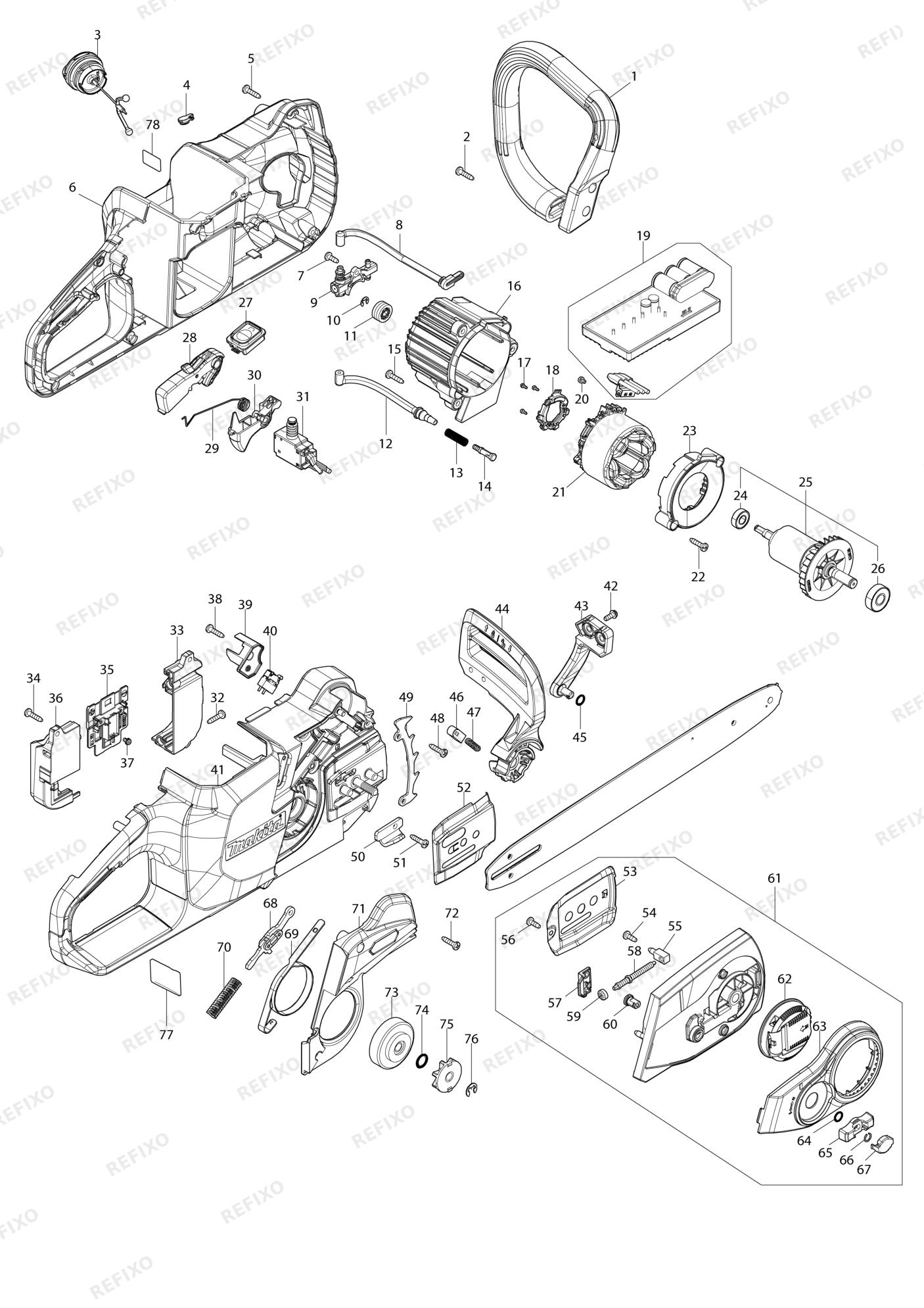 MAKITA UC023G — схема запчастей