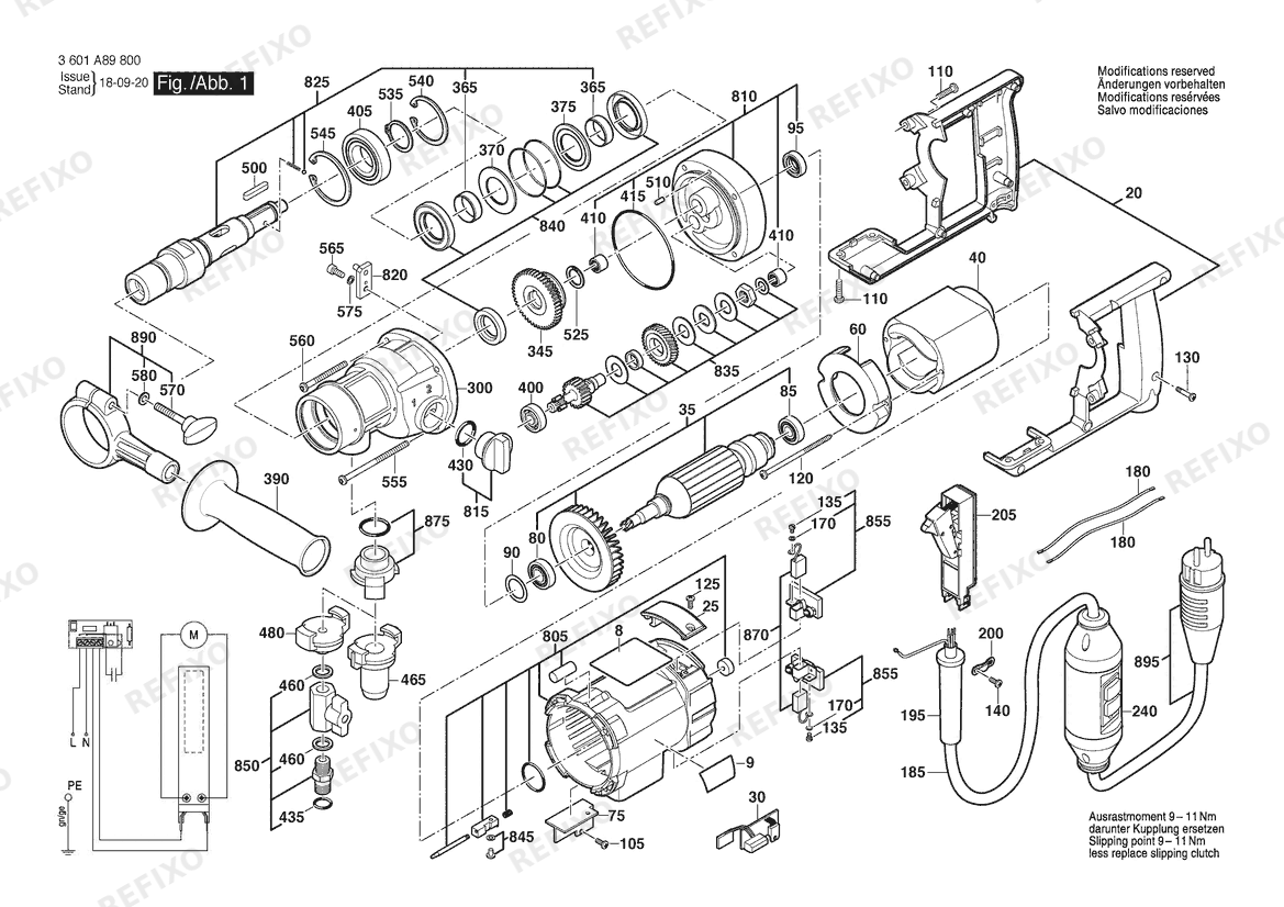Bosch Diamantbohrmaschine GDB 180 WE | 230 V | 004 - CH (3 601 A89 831) — схема запчастей