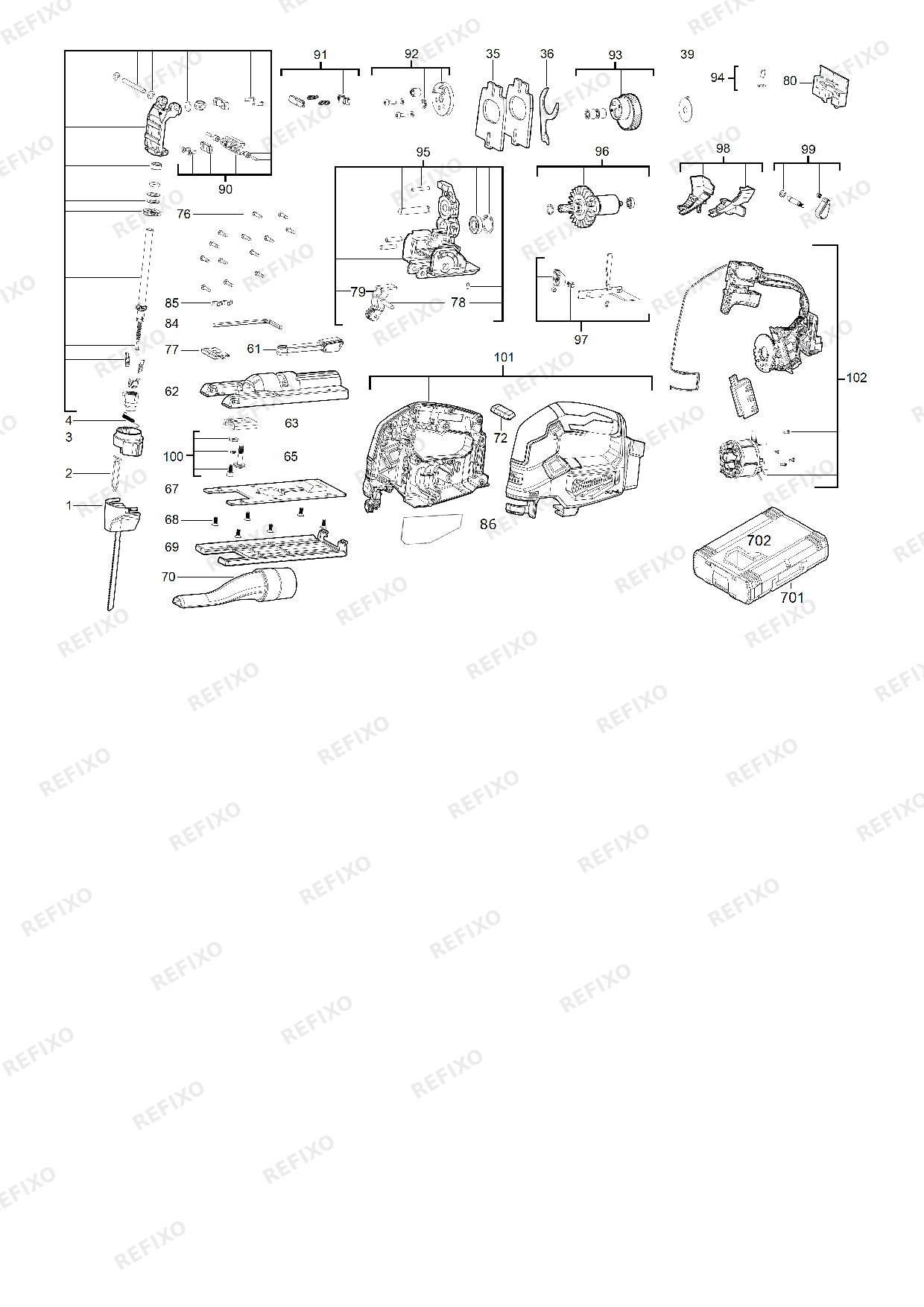 MILWAUKEE M18FJS 0X 4933464726 4000469259 — схема запчастей