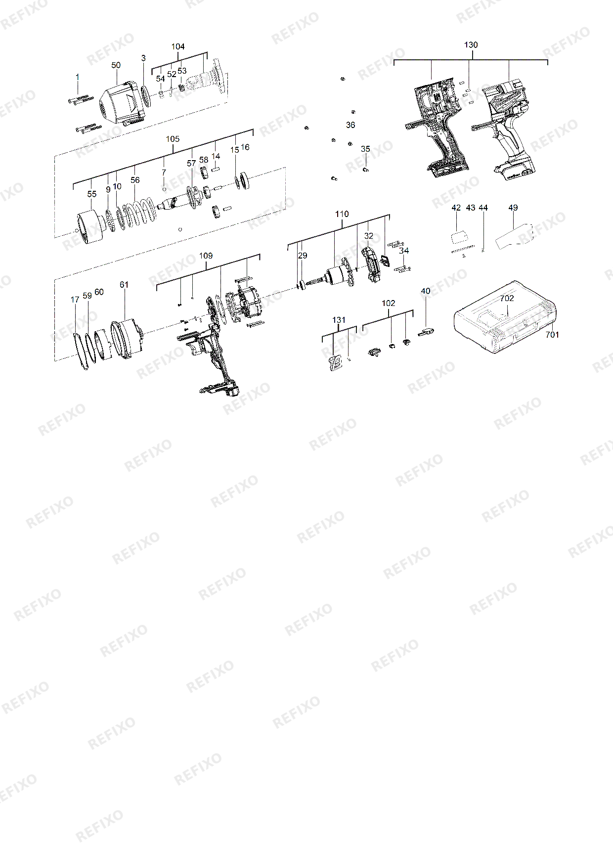 MILWAUKEE M18ONEFHIWP12 0X 4933459724 4000467185 — схема запчастей